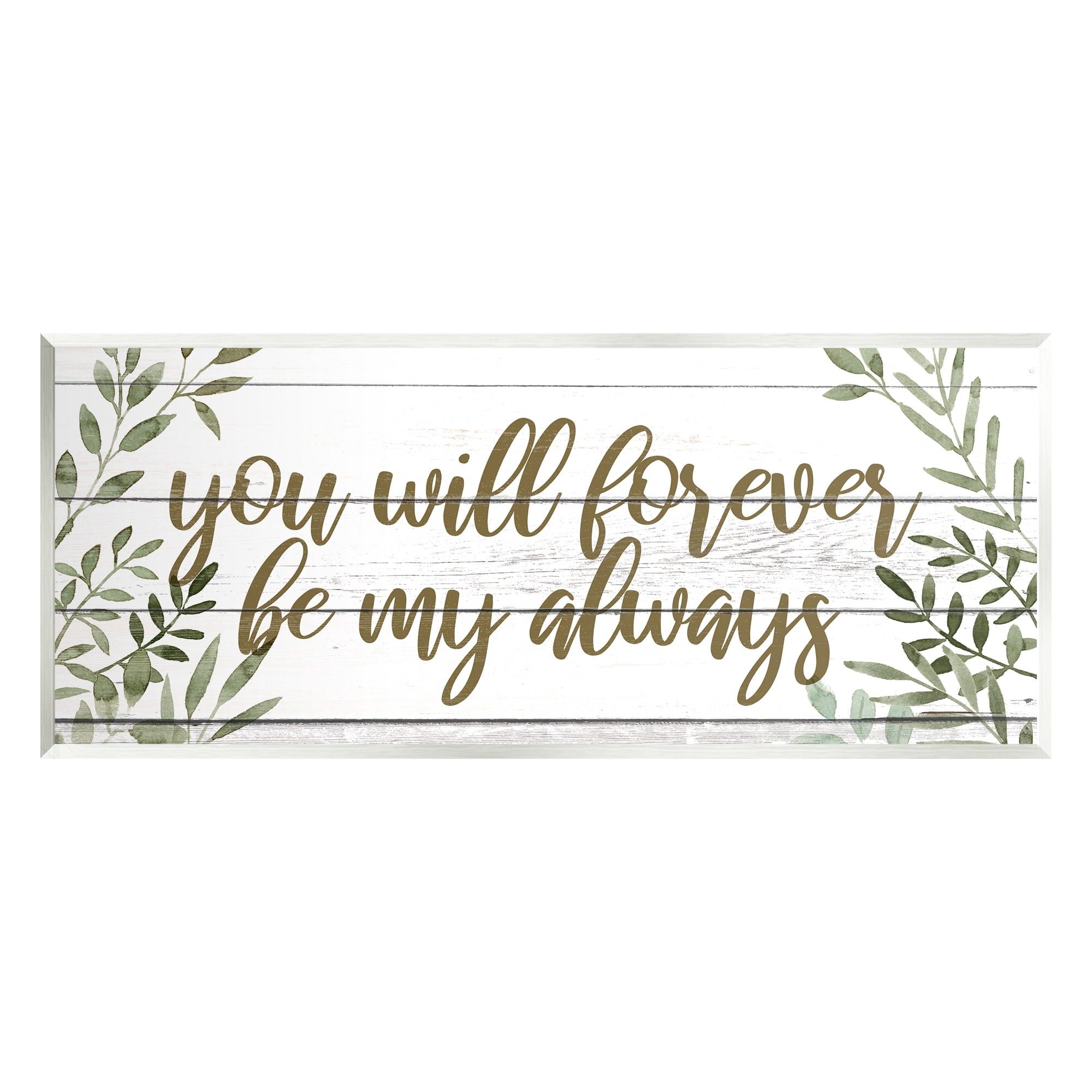 Stupell Industries Forever Be My Always Romantic Botanical Sprig Border Graphic Art Unframed Art Print Wall Art, Design by Grace Popp