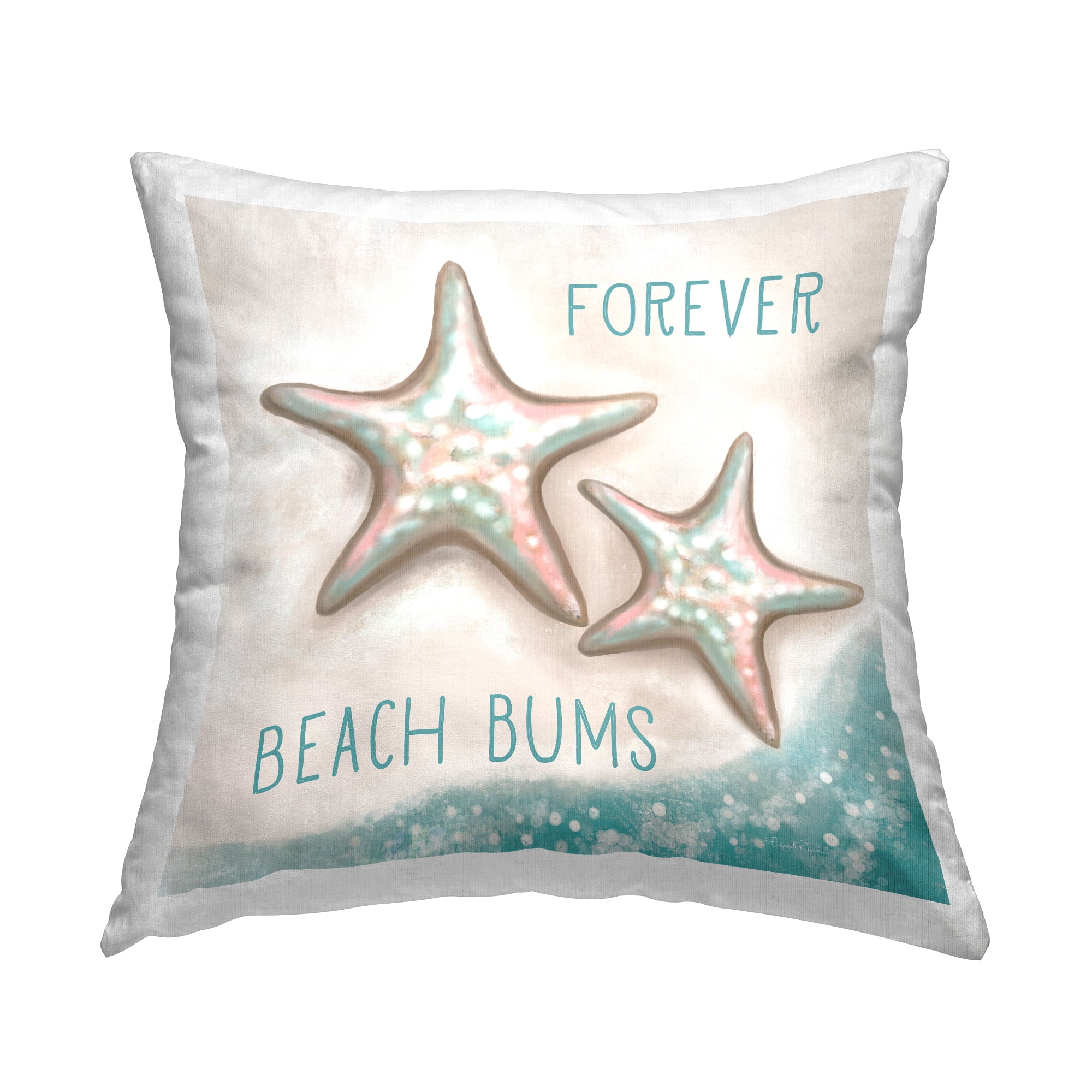 Stupell Industries Forever Beach Bums Starfish Duo Printed Throw Pillow Design by Elizabeth Tyndall