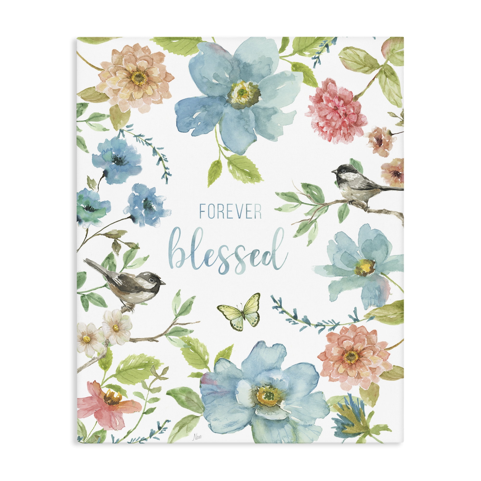 Stupell Industries Forever Blessed Pink & Blue Canvas Wall Art, design by Nan