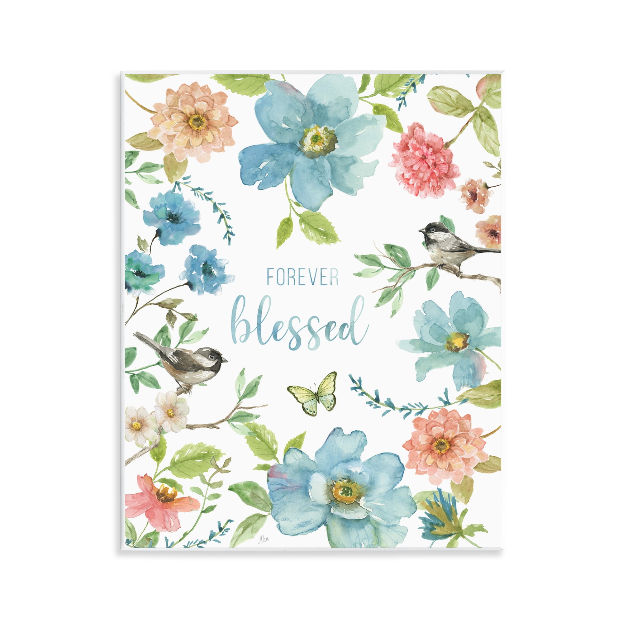 Stupell Industries Forever Blessed Pink & Blue Wall Plaque Art, design by Nan