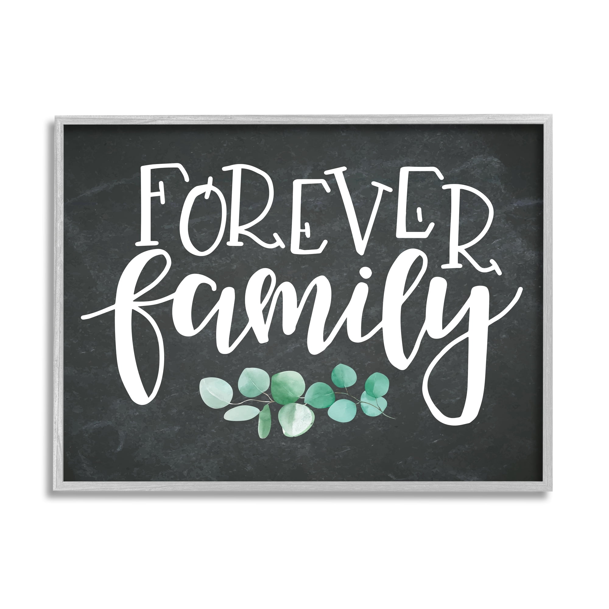 Stupell Industries Forever Family Motivational Phrase Green Eucalyptus Plant, 20 x 16, Design by ND Art