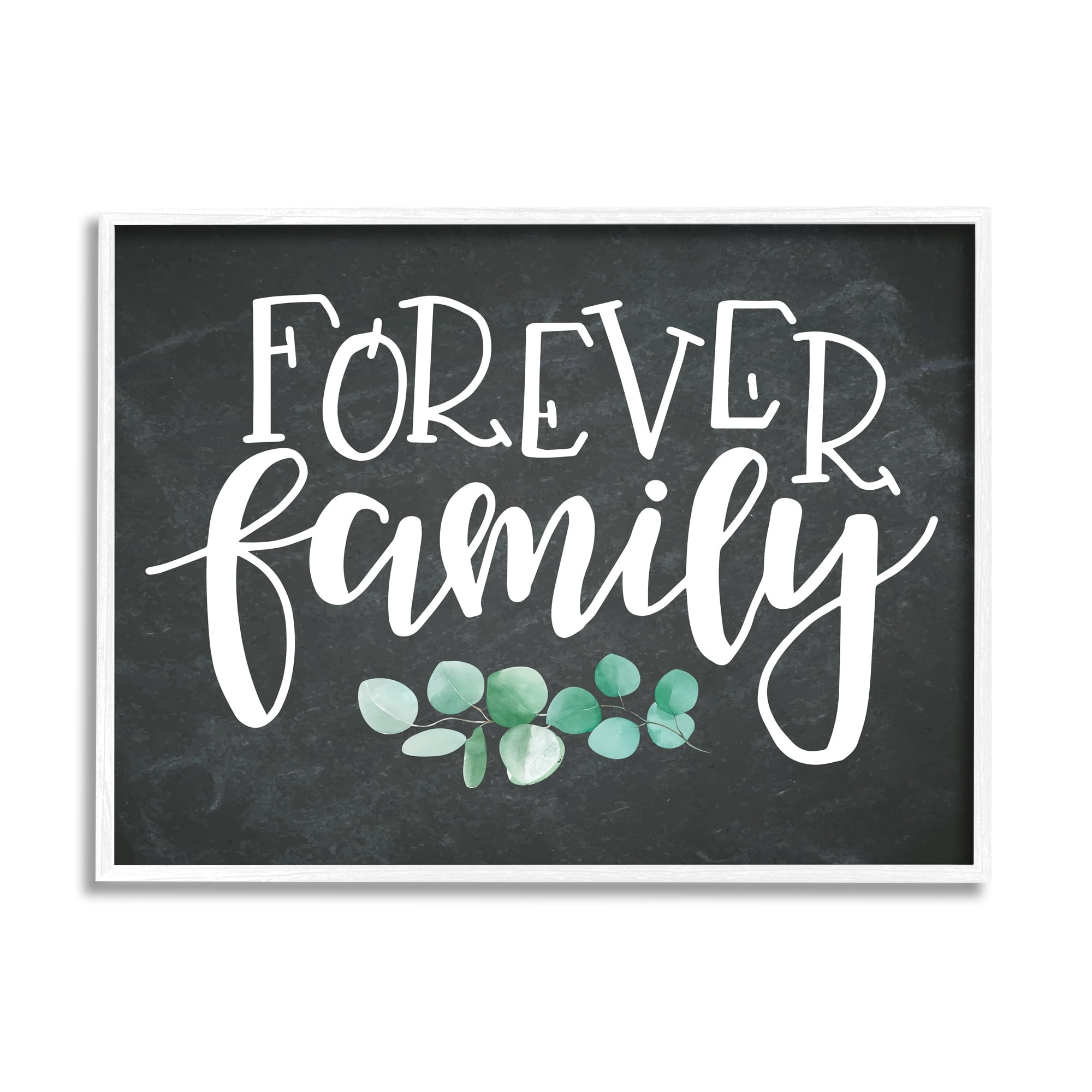 Stupell Industries Forever Family Motivational Phrase Green Eucalyptus Plant, 20 x 16, Design by ND Art