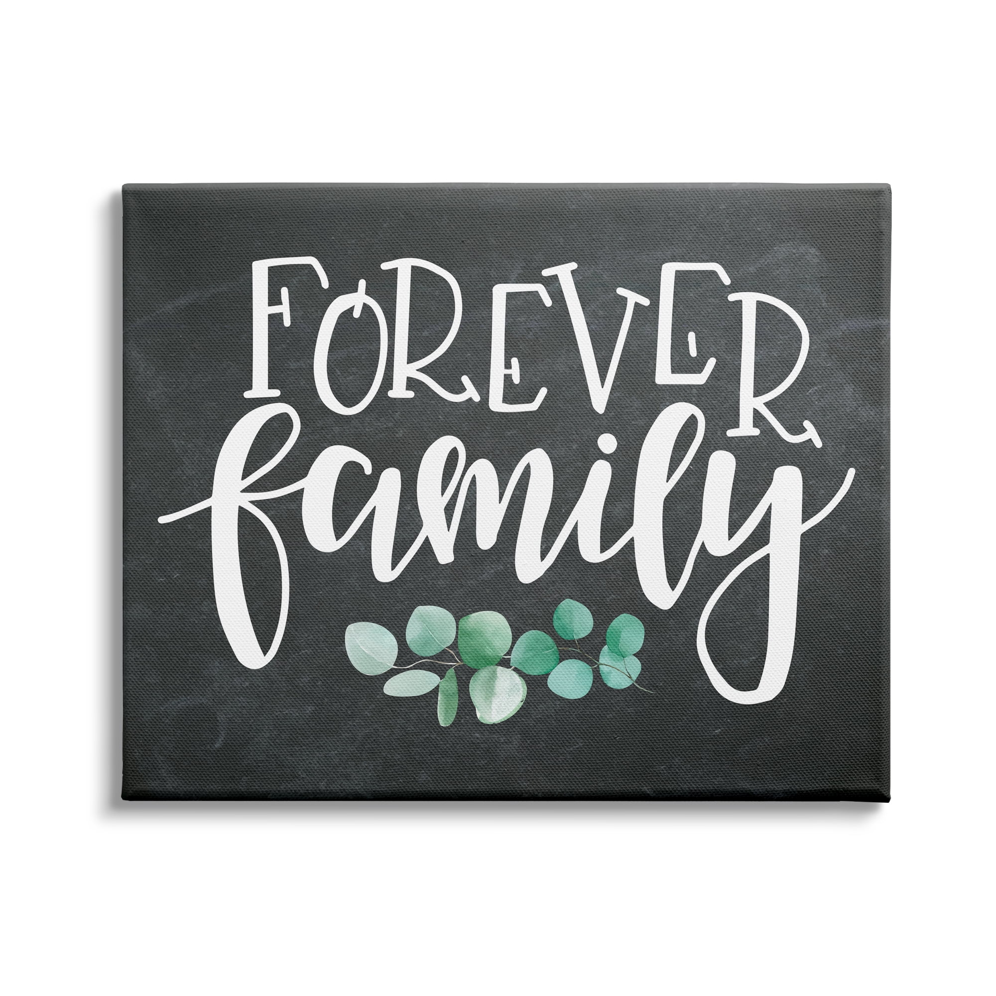 Stupell Industries Forever Family Motivational Phrase Green Eucalyptus Plant, 48 x 36, Design by ND Art