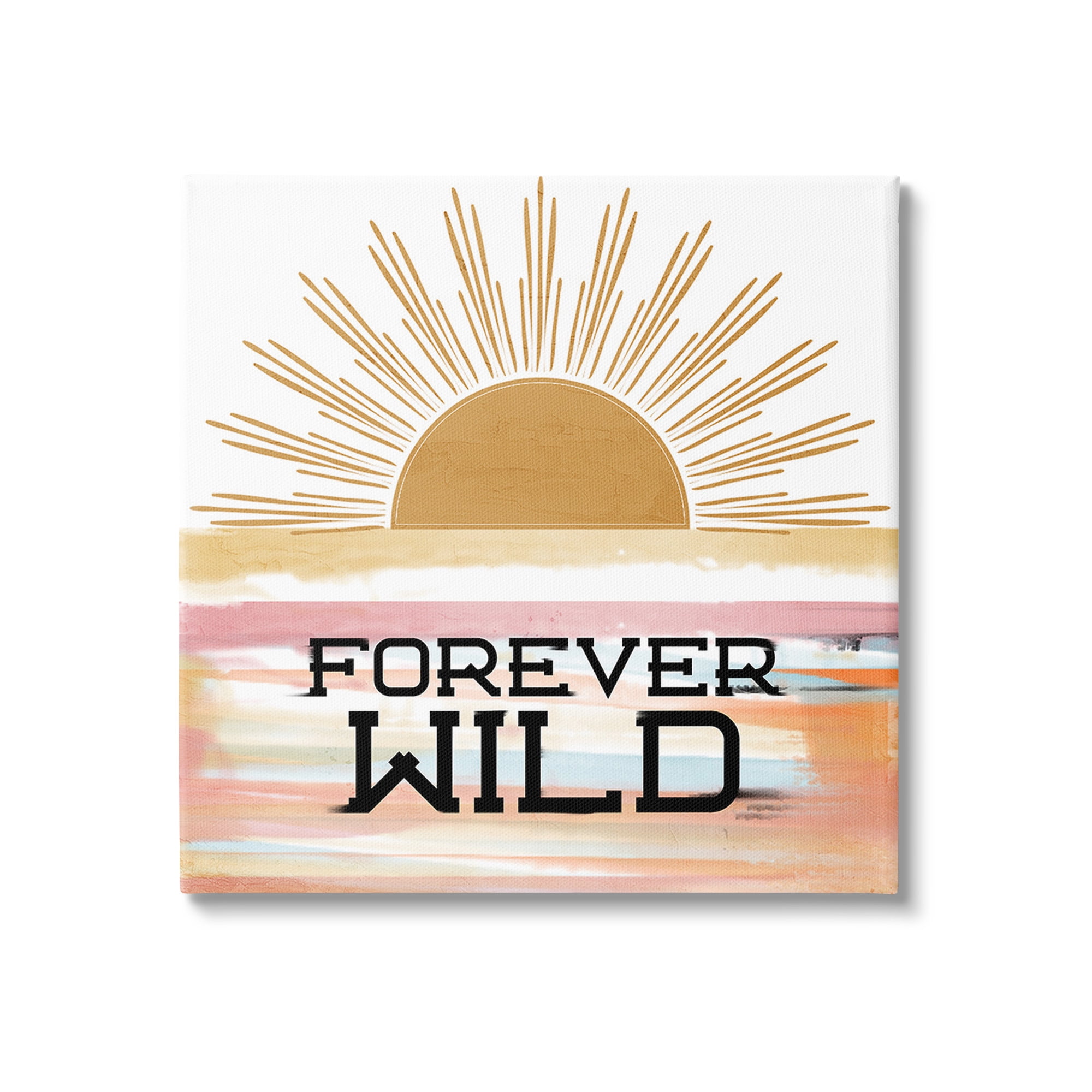 Stupell Industries Forever Wild Sun Rays Landscape Painting Gallery Wrapped Canvas Art Print Wall Art, 17 x 17