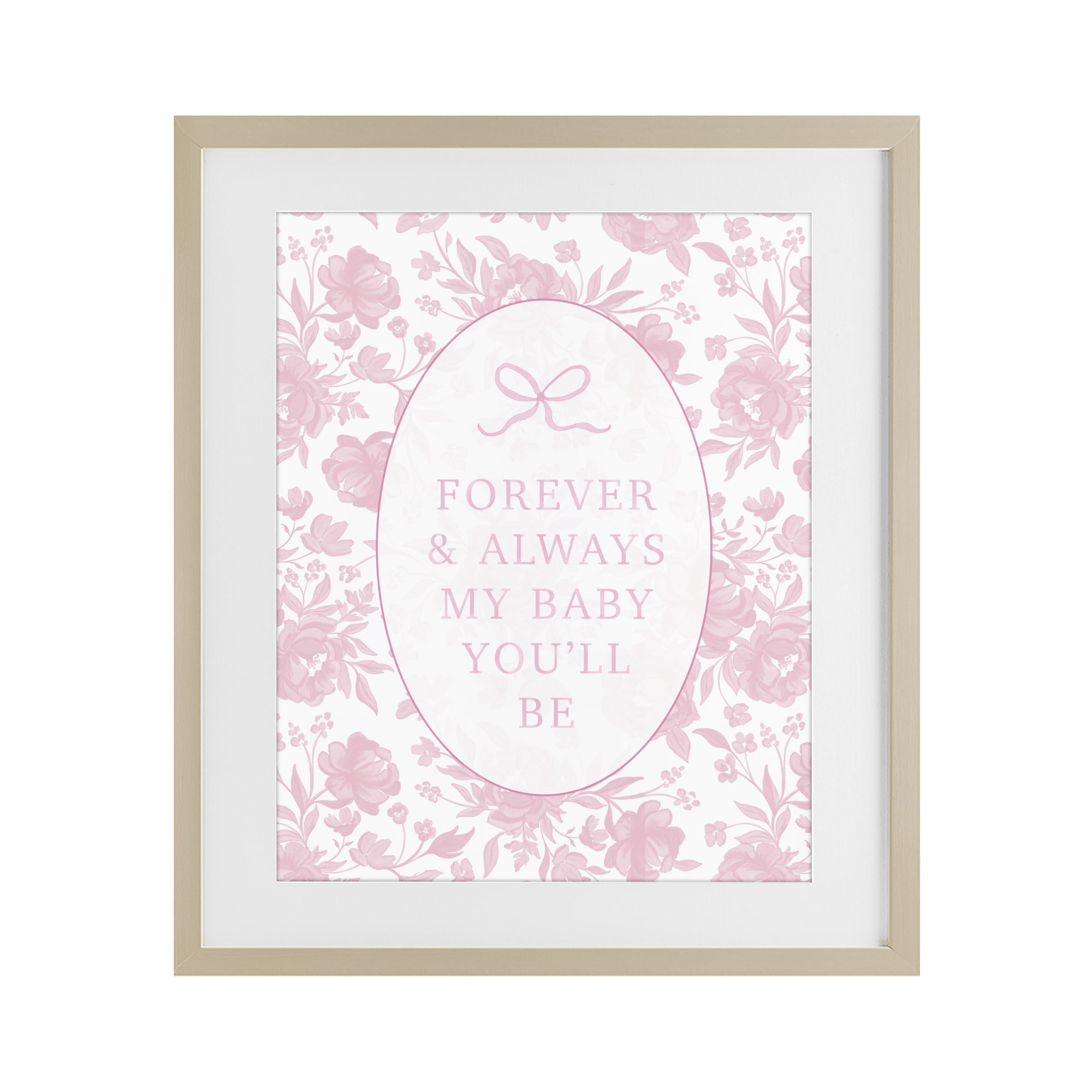 Stupell Industries Forever and Always Pink Florals Birch Framed Print Under Glass, design by Cherrywood Lane