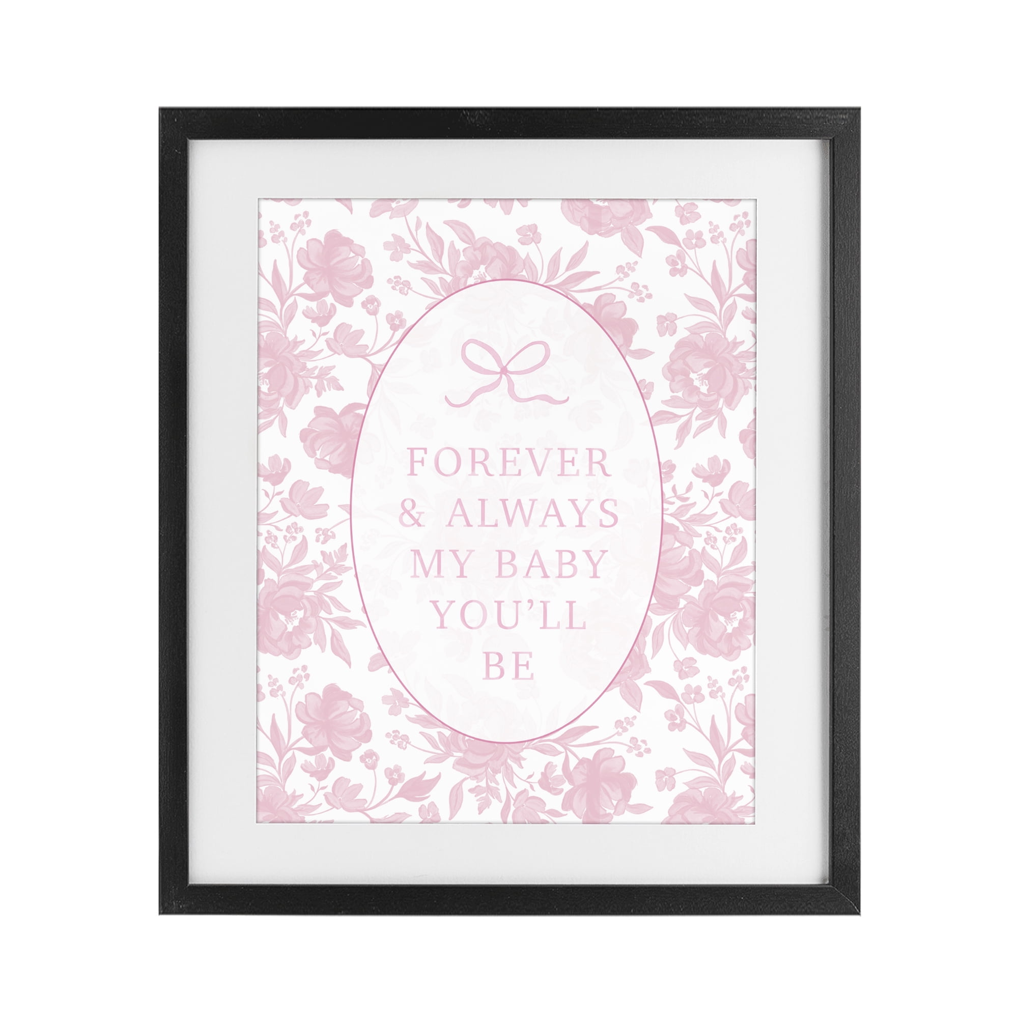 Stupell Industries Forever and Always Pink Florals Black Framed Print Under Glass, design by Cherrywood Lane