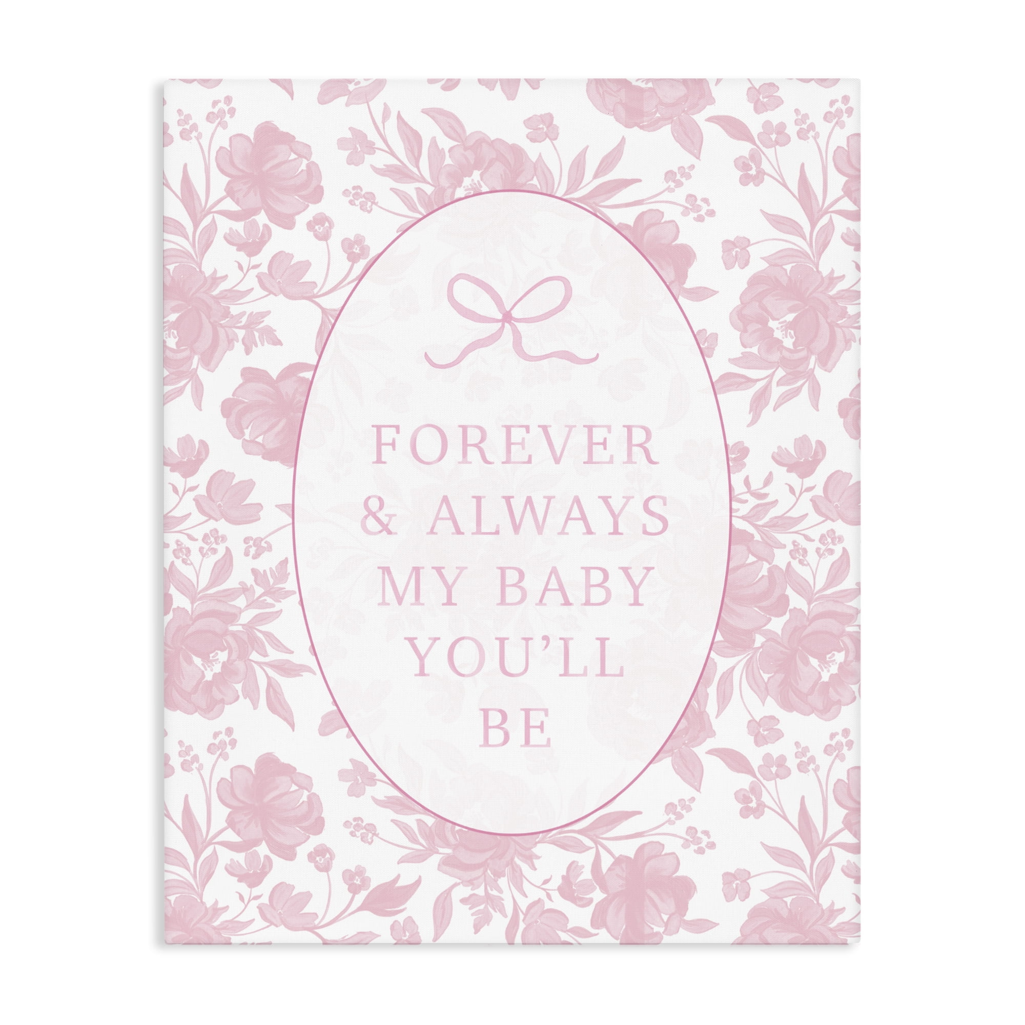 Stupell Industries Forever and Always Pink Florals Canvas Wall Art, design by Cherrywood Lane