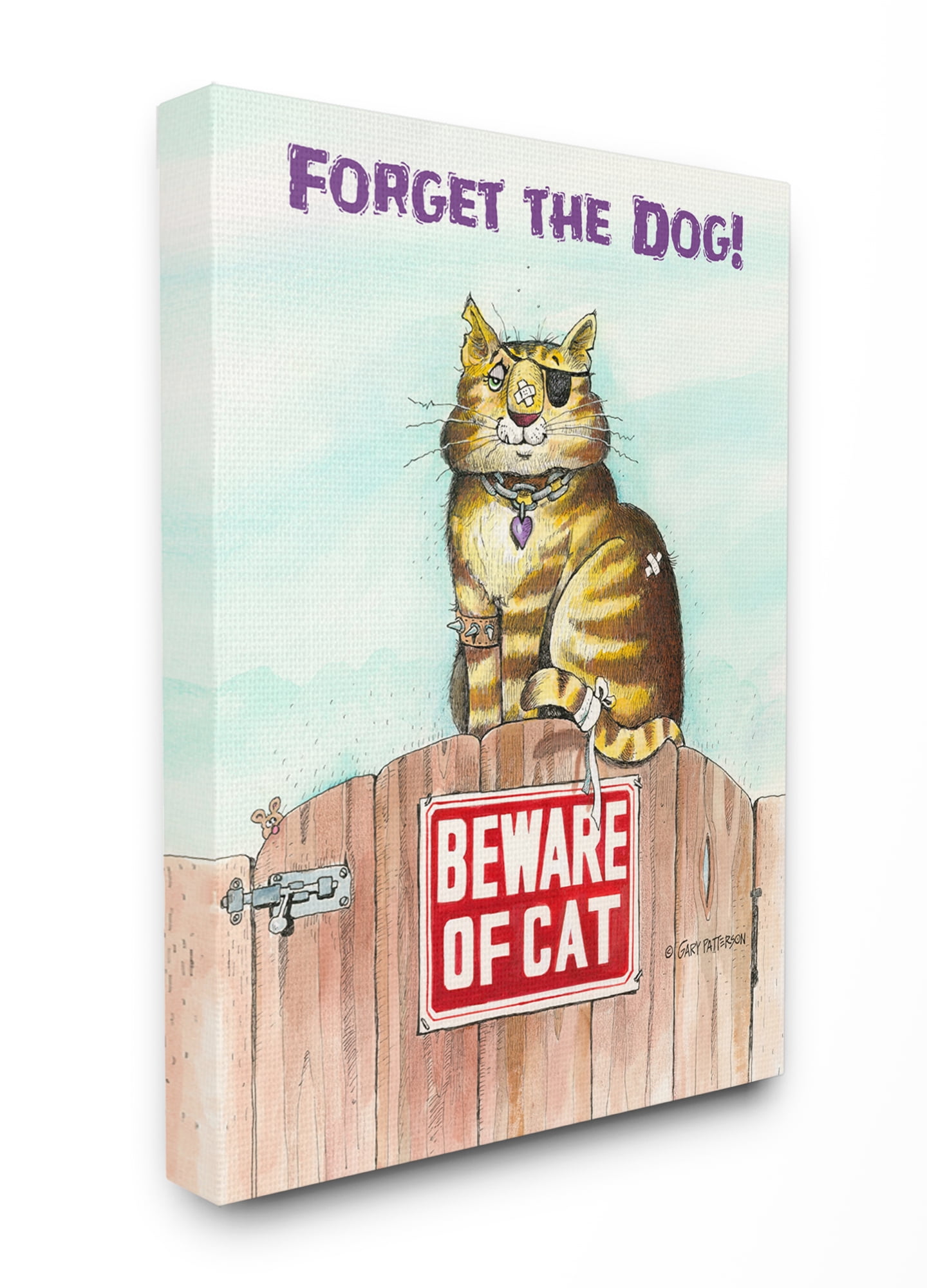 Stupell Industries Forget The Dog Funny Cat Cartoon Pet Design Canvas Wall Art by Gary Patterson