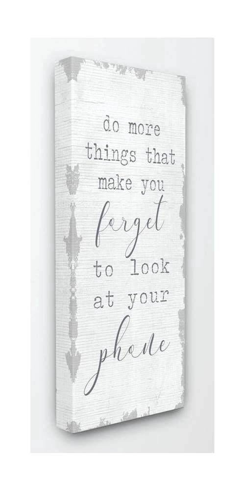 Stupell Industries Forget Your Phone Family Living Room Word Design Canvas Wall Art by Daphne Polselli