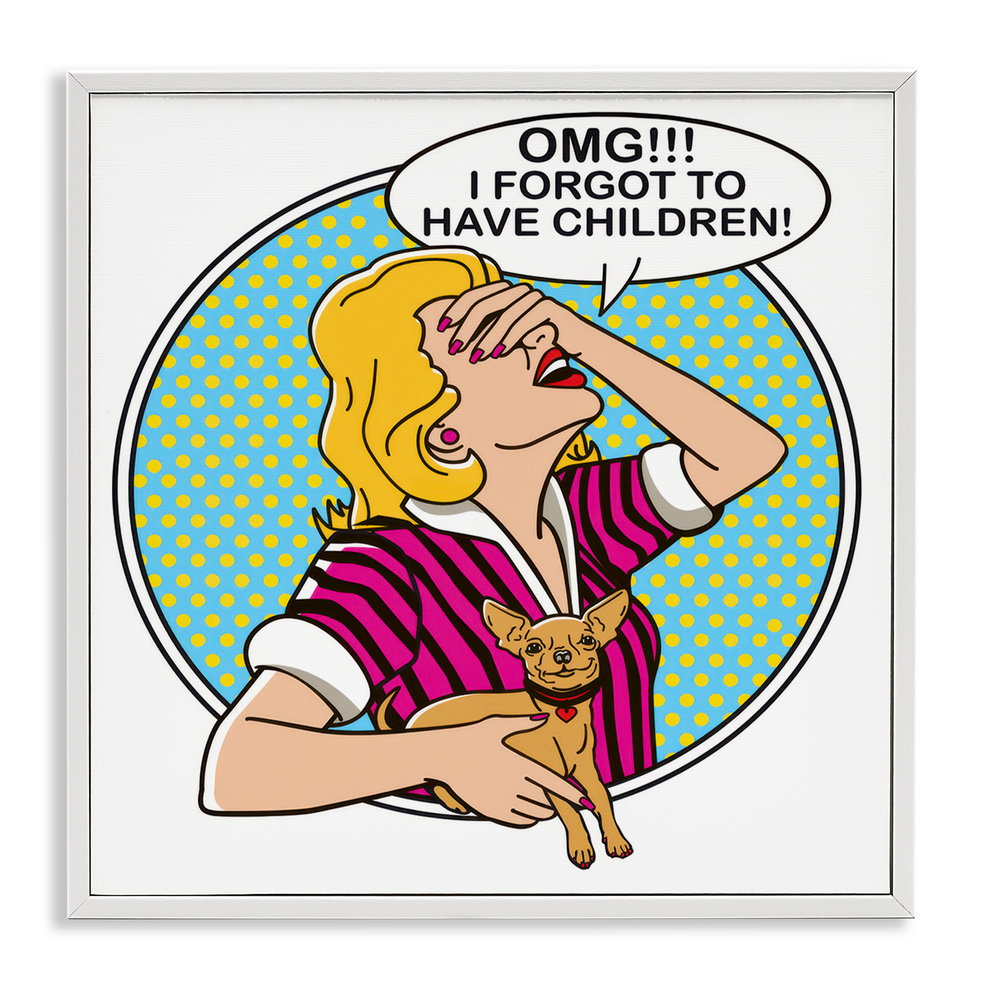 Stupell Industries Forgot To Have Children Animals Painting White Framed Art Print Wall Art, 24 x 24