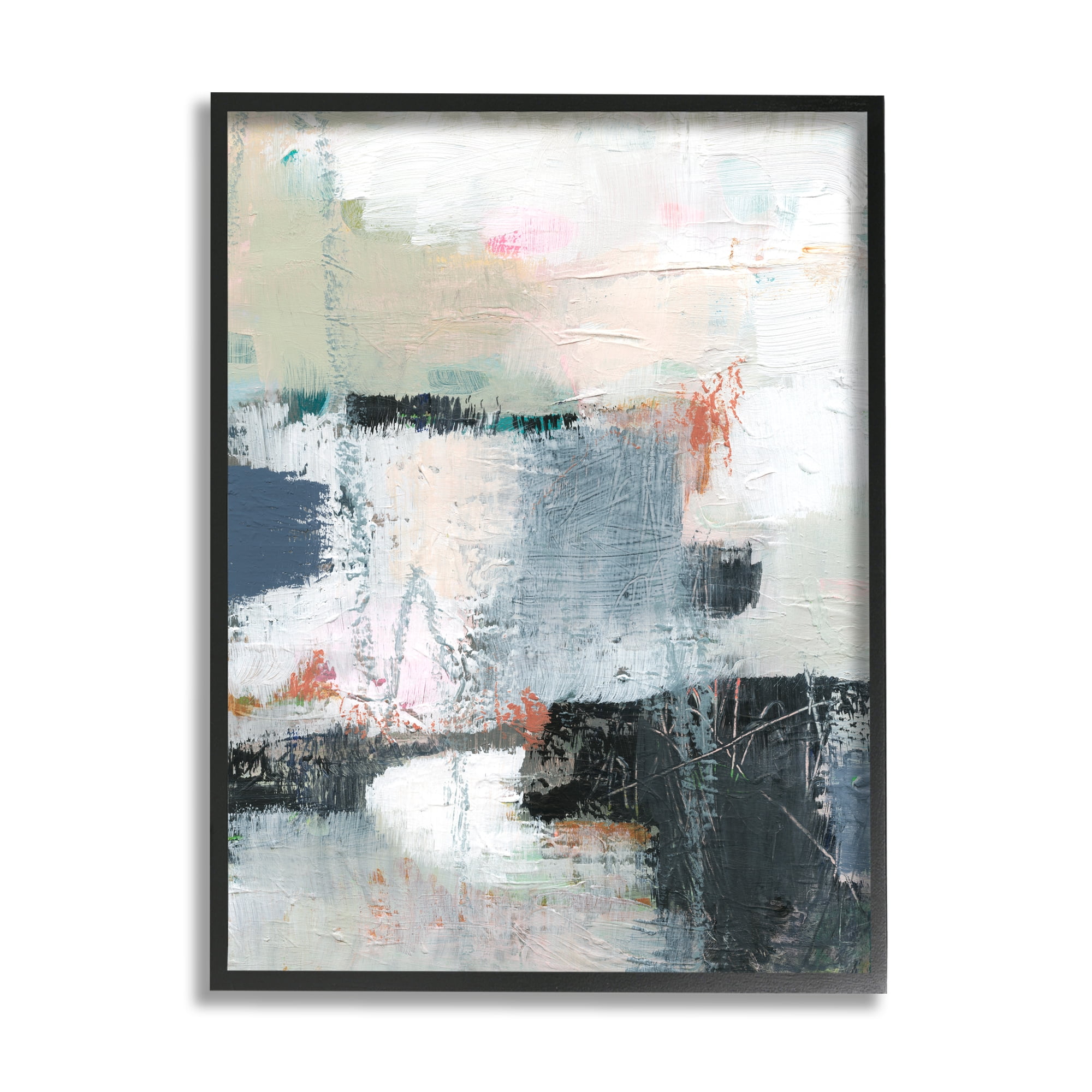 Stupell Industries Fort Architecture Abstraction Busy Grey Blue Shapes, 16 x 20, Design by Victoria Barnes