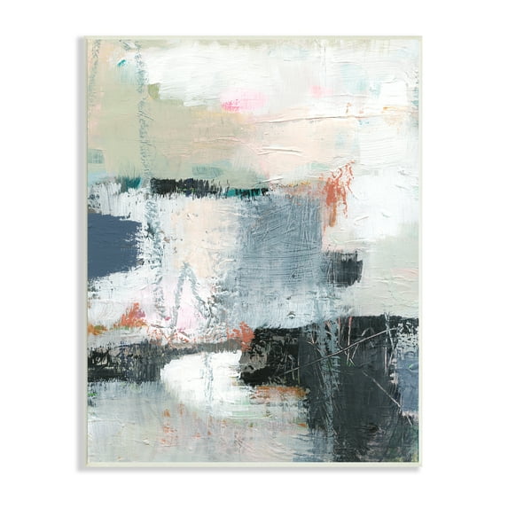 Stupell Industries Fort Architecture Abstraction Busy Grey Blue Shapes Paintings Unframed Art Print Wall Art, 10x15, by Victoria Barnes