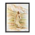 thumbnail image 1 of Stupell Industries Traditional Forty Days Jesus Walking Black Floating Frame Canvas Art, 17 x 21, by Linda Sperruzzi, 1 of 7