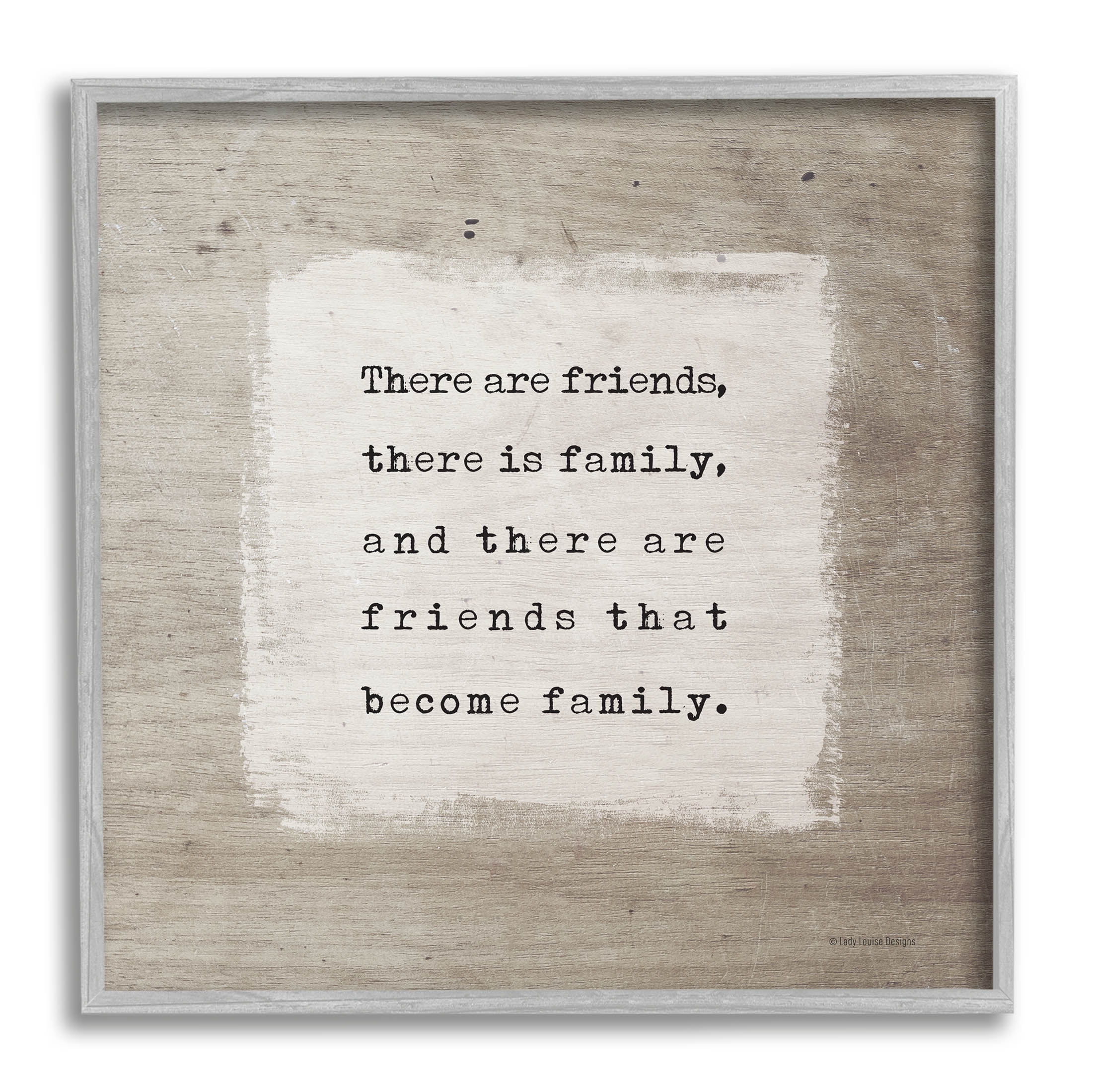 Stupell Industries Found Family Meaningful Friendship Graphic Art Gray Framed Art Print Wall Art, Design by Lady Louise Designs