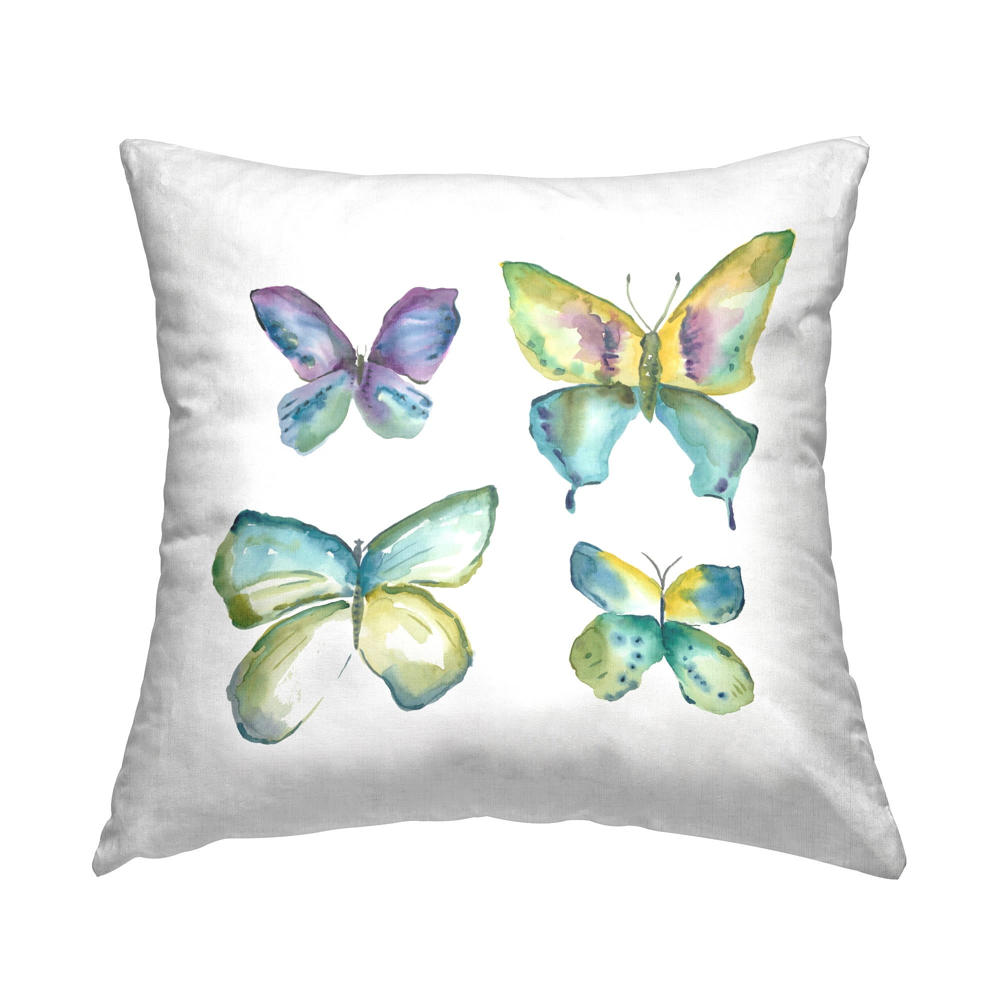 Stupell Industries Four Abstract Butterflies Decorative Printed Throw Pillow, 18 x 18