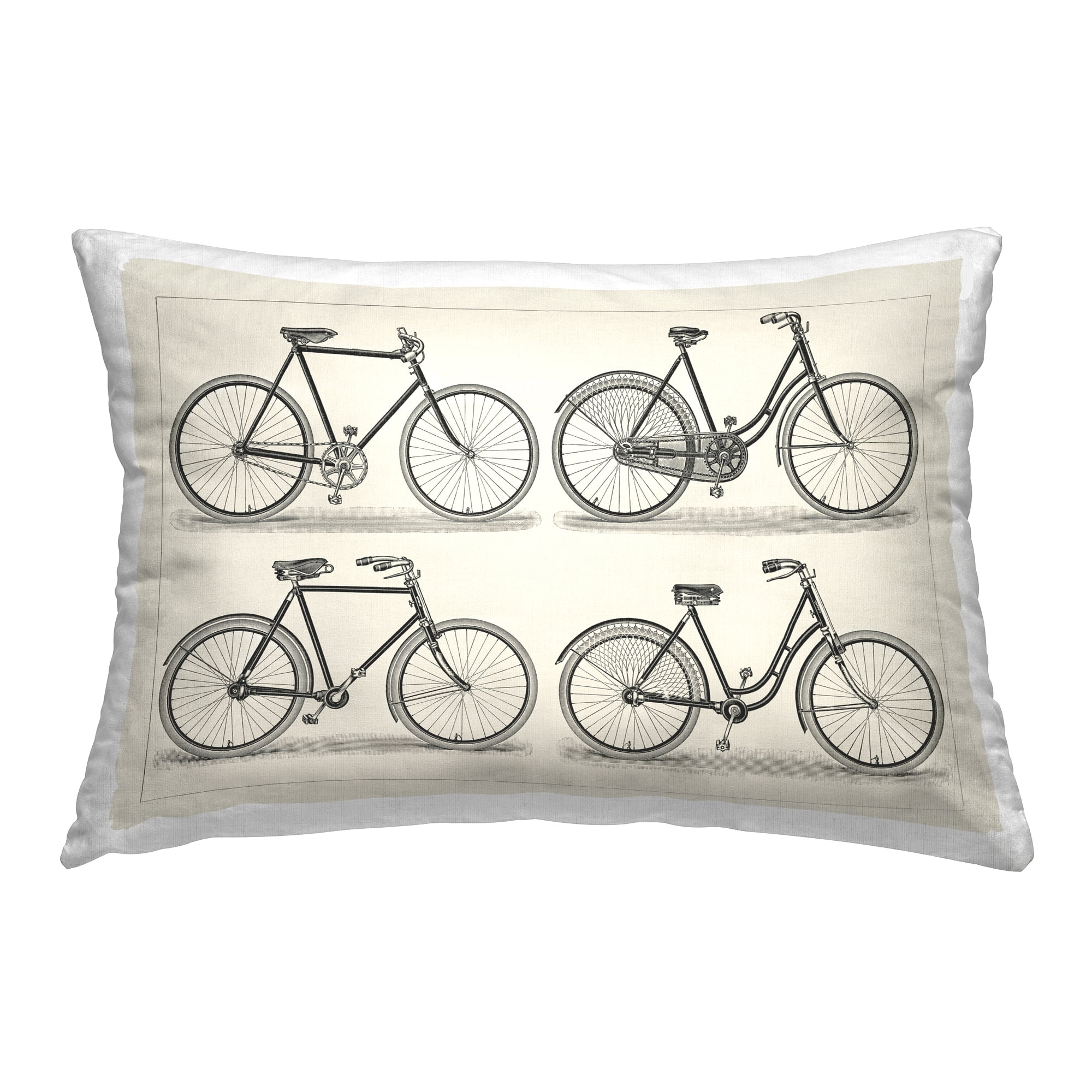 Stupell Industries Four Antique Bicycles Decorative Printed Throw Pillow Design by Vision Studio .