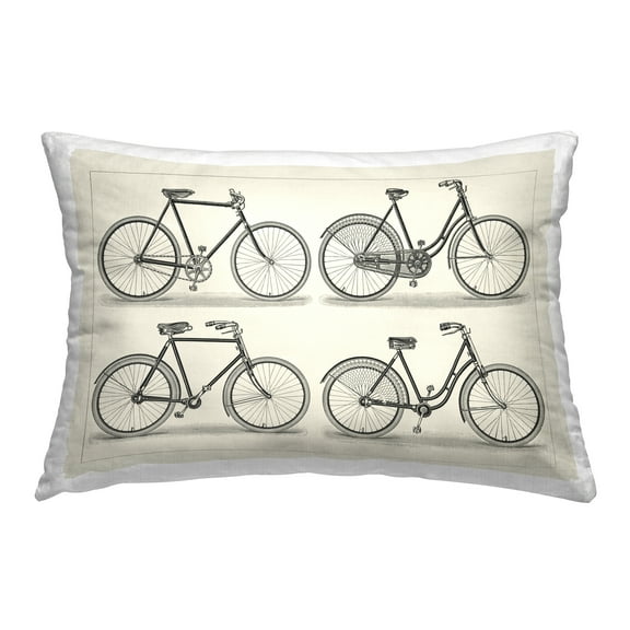 Stupell Industries Four Antique Bicycles Decorative Printed Throw Pillow Design by Vision Studio .