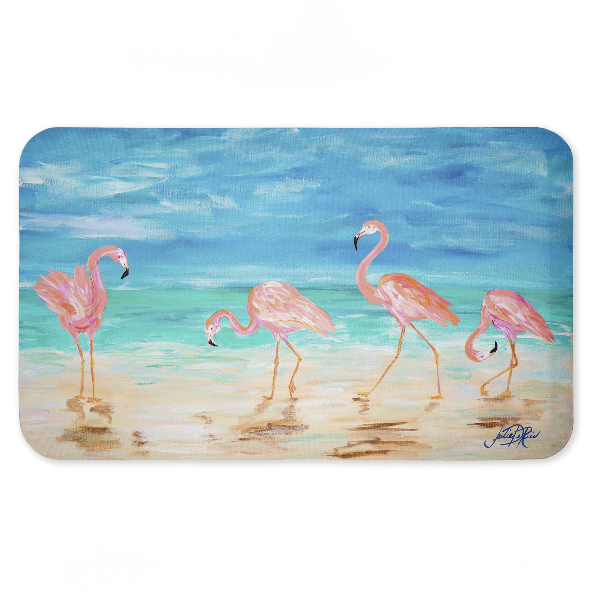 Stupell Industries Four Flamingos Beach Printed Anti-Fatigue Floor Mat, design by Julie DeRice