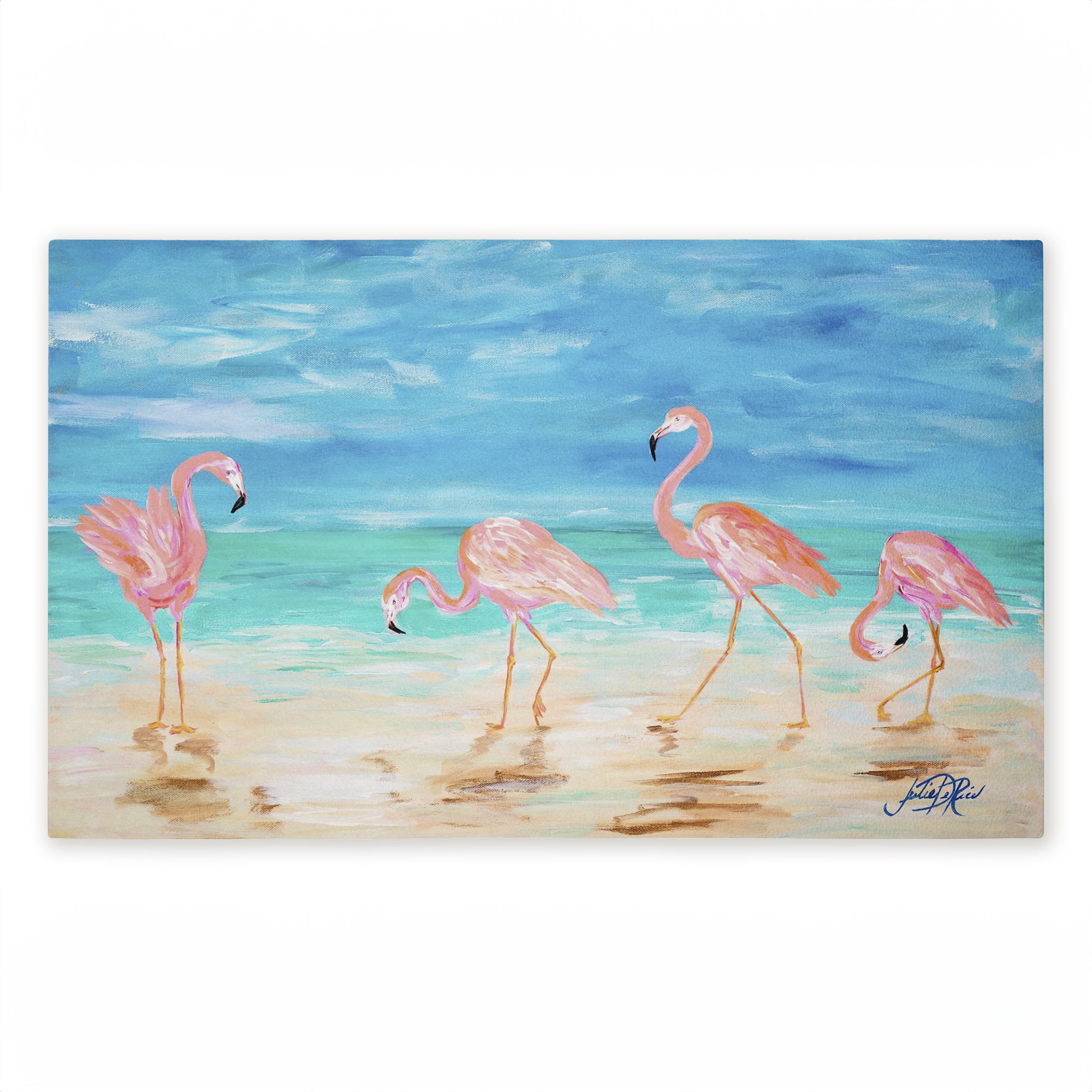 Stupell Industries Four Flamingos Beach Printed Outdoor Door Floor Mat, design by Julie DeRice