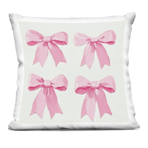 Stupell Industries Four Soft Pink Bows Decorative Printed Throw Pillow, design by Petal Prints Design
