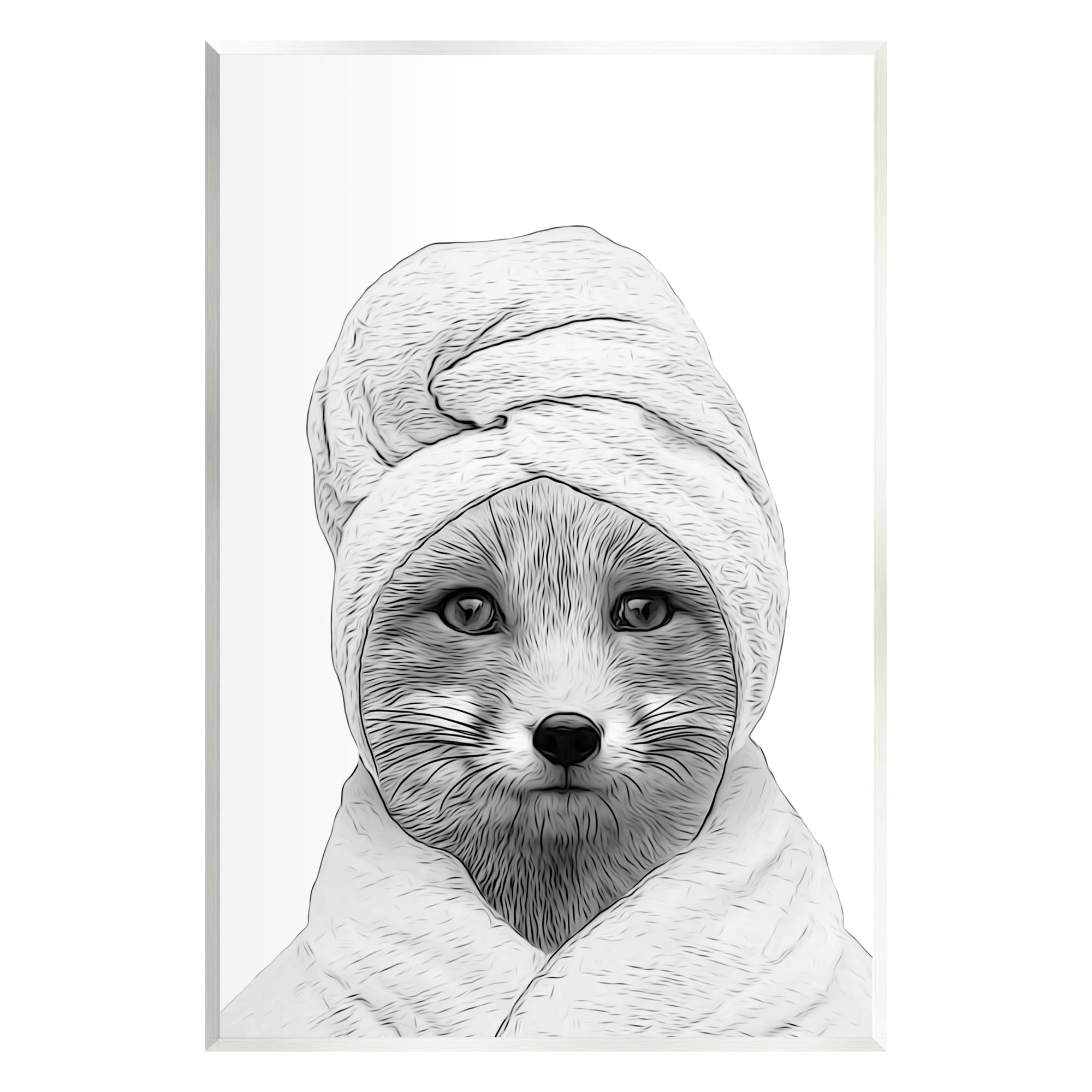 Stupell Industries Fox Bathrobe Funny Animal Animals & Insects Painting Unframed Art Print Wall Art