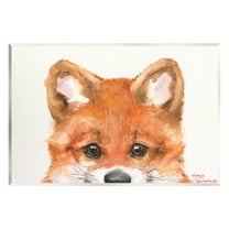 Stupell Industries Fox Cub Peeking Animals & Insects Painting Unframed Art Print Wall Art, 15 x 10