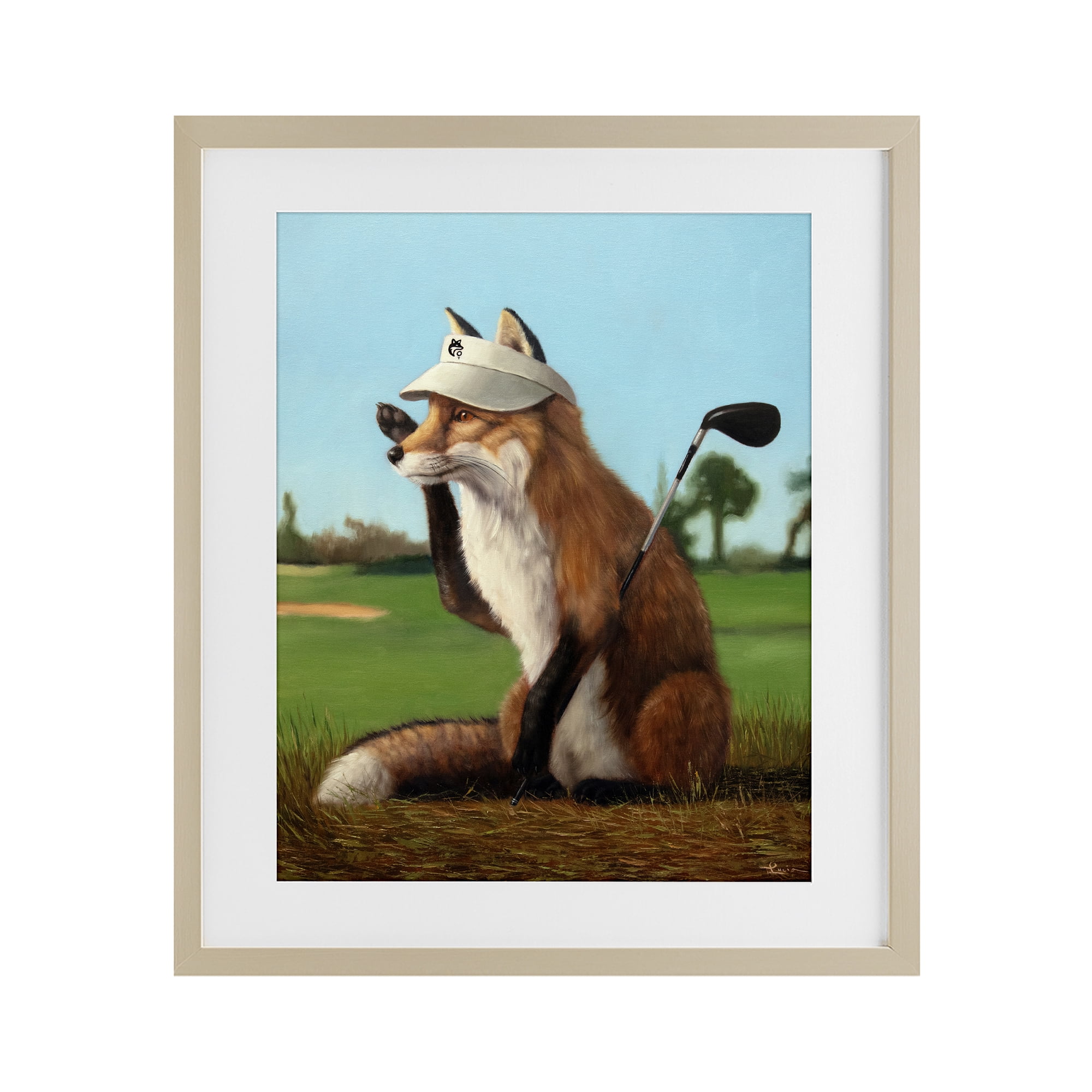 Stupell Industries Fox Drive Golfer Birch Framed Print Under Glass, design by Lucia Heffernan