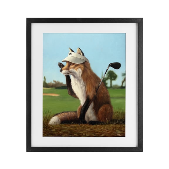 Stupell Industries Fox Drive Golfer Black Framed Print Under Glass, design by Lucia Heffernan