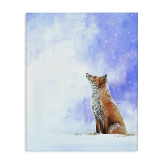 Stupell Industries Fox & Gentle Snowfall Canvas Wall Art, design by James Corwin