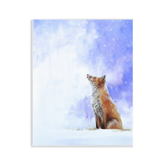 Stupell Industries Fox & Gentle Snowfall Wall Plaque Art, design by James Corwin