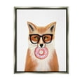 thumbnail image 1 of Stupell Industries Fox Holding Donut Wearing Glasses Graphic Art Luster Gray Floating Framed Canvas Print Wall Art, Design by Elizabeth Tyndall, 1 of 8