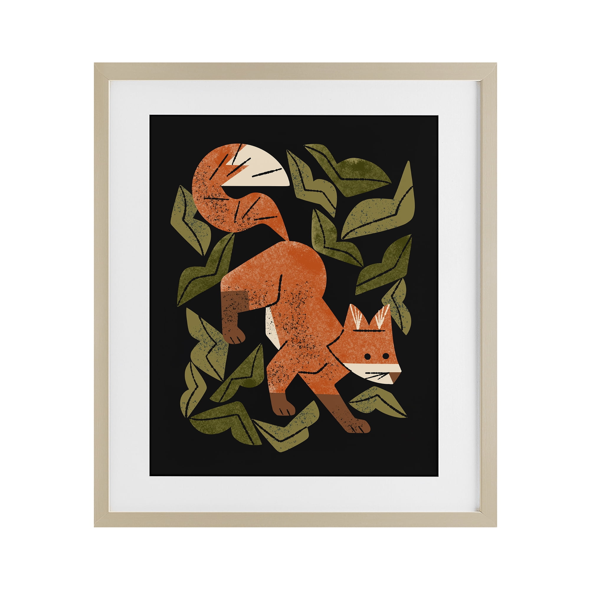 Stupell Industries Fox In The Brush Birch Framed Print Under Glass, design by Renea L. Thull