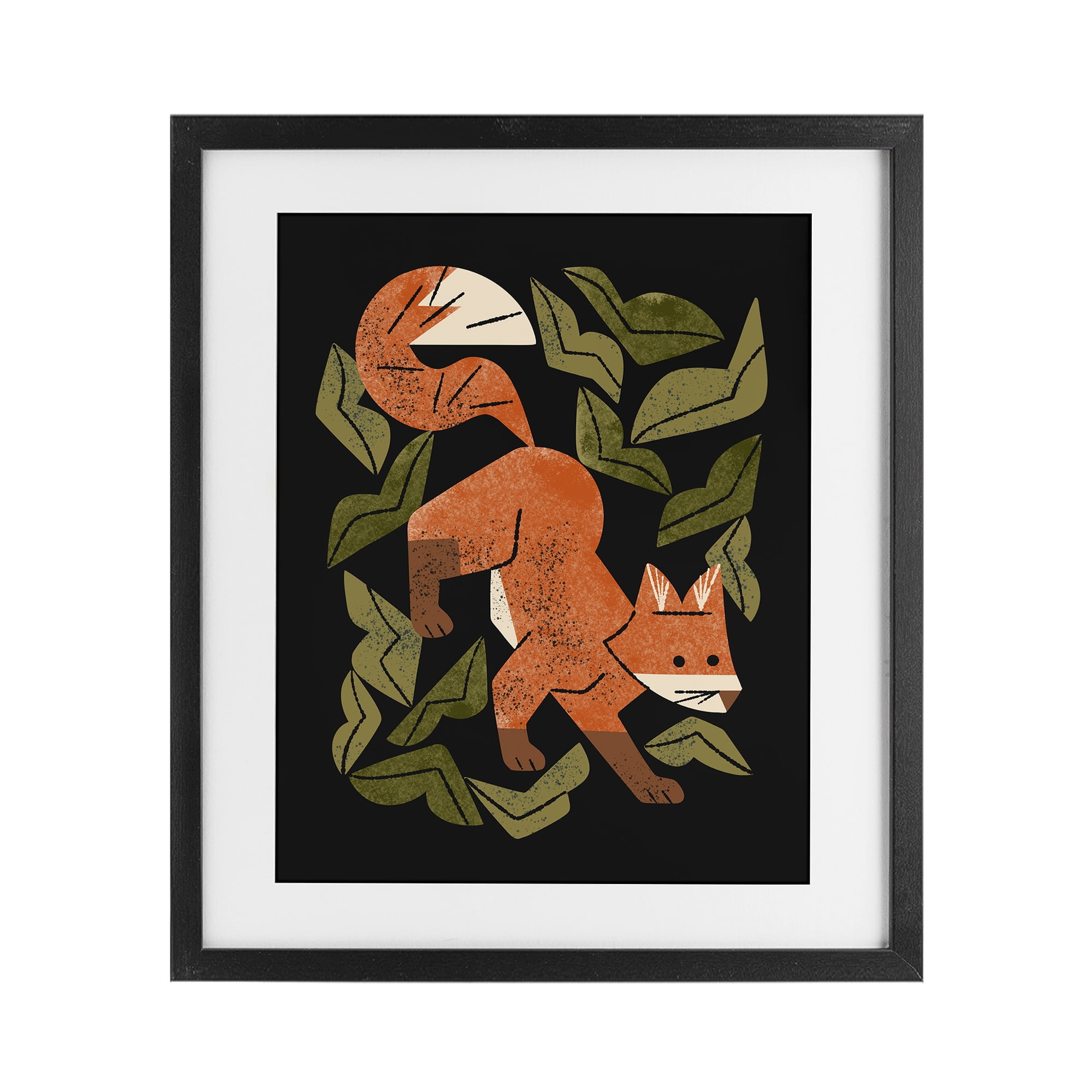 Stupell Industries Fox In The Brush Black Framed Print Under Glass, design by Renea L. Thull