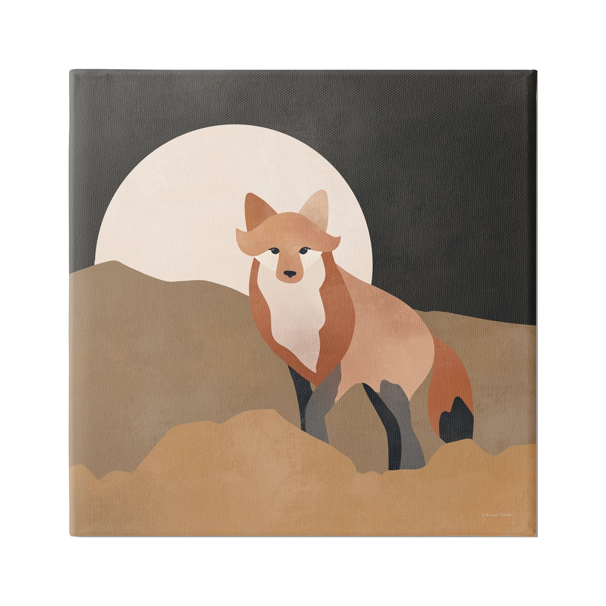 Stupell Industries Fox Nature Portrait Animals & Insects Painting Gallery Wrapped Canvas Art Print Wall Art, 36 x 36