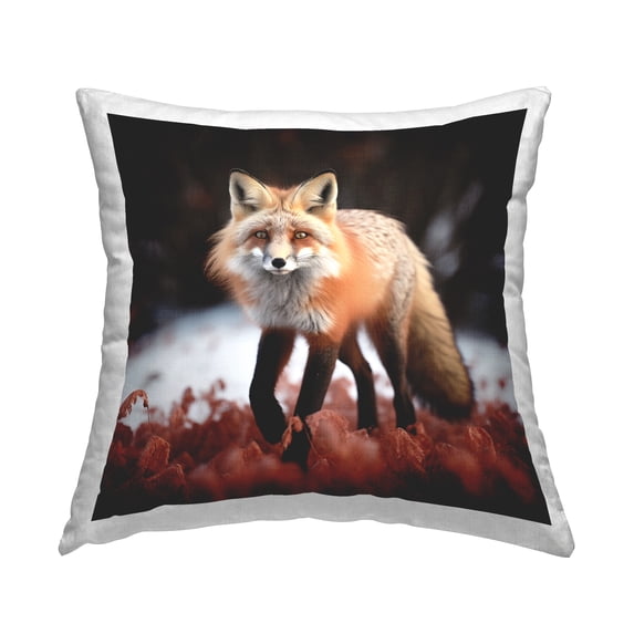 Stupell Industries Fox Roaming in Nature Decorative Printed Throw Pillow, 18 x 18
