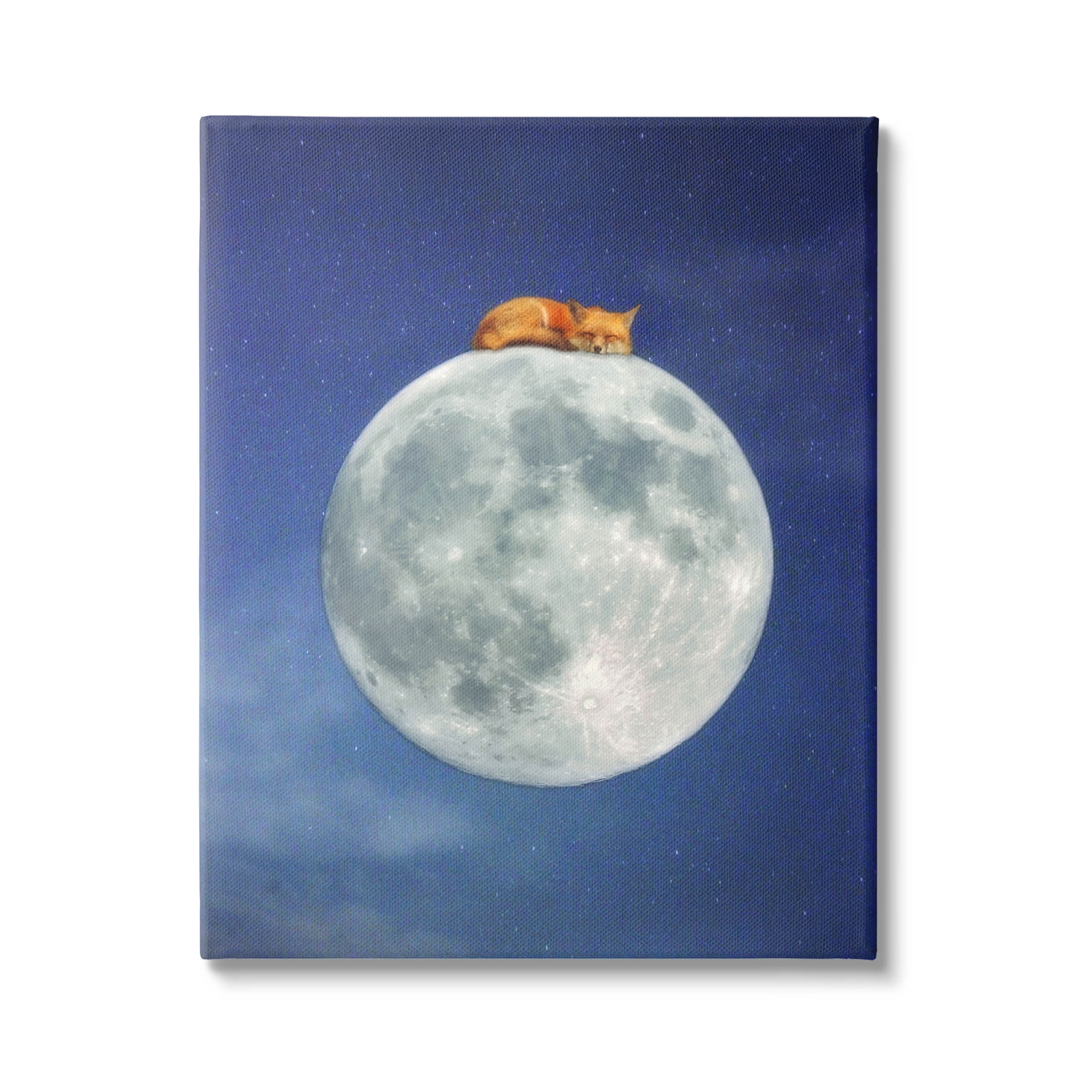 Stupell Industries Fox Sleeping Night Sky Moon Graphic Art Gallery Wrapped Canvas Print Wall Art, Design by Carrie Ann Grippo-Pike