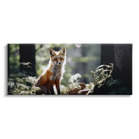 Stupell Industries Fox Under Sun Rays Animals & Insects Photography Gallery Wrapped Canvas Art Print Wall Art, 24 x 10