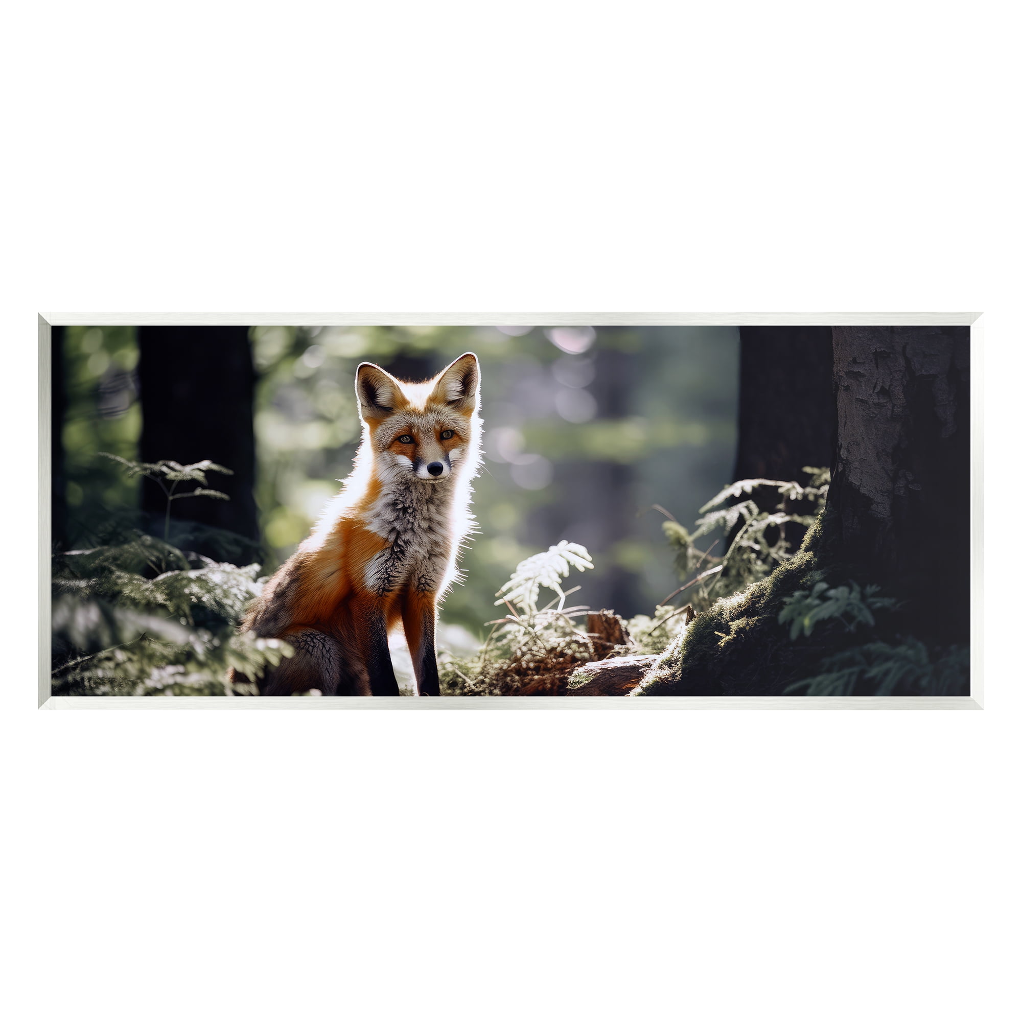 Stupell Industries Fox Under Sun Rays Animals & Insects Photography Unframed Art Print Wall Art, 17 x 7