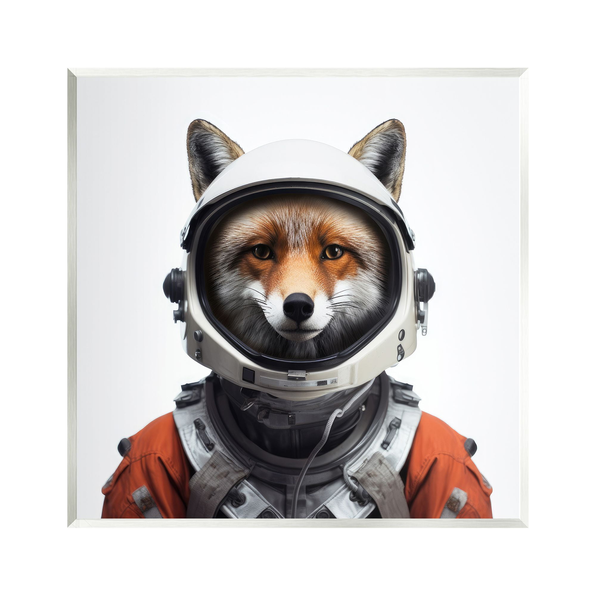 Stupell Industries Fox in Space Suit Animals & Insects Painting Unframed Art Print Wall Art, 12 x 12