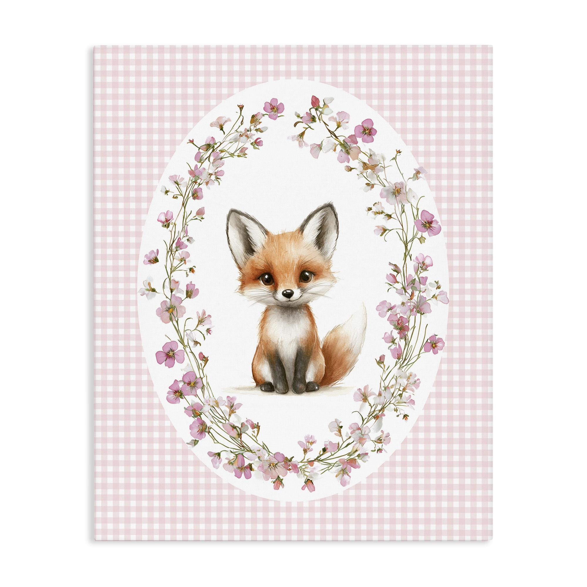 Stupell Industries Fox with Cherry Blossoms Canvas Wall Art, design by Christine Simpson Art