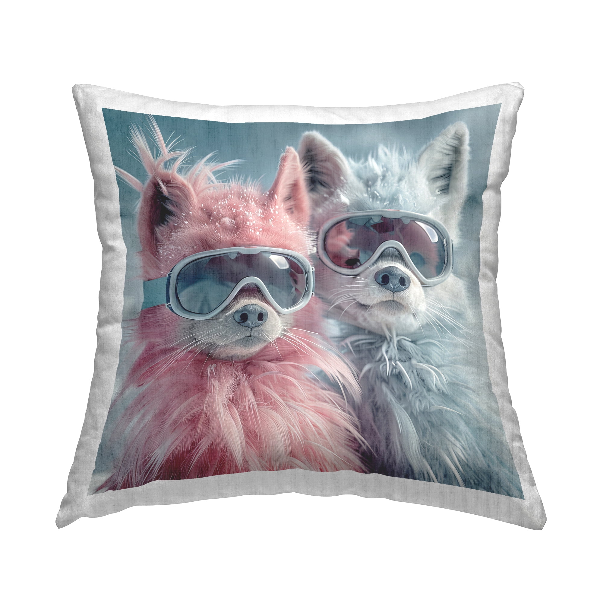 Stupell Industries Foxes in Winter Goggles Decorative Printed Throw Pillow Design by Lazar Studio.