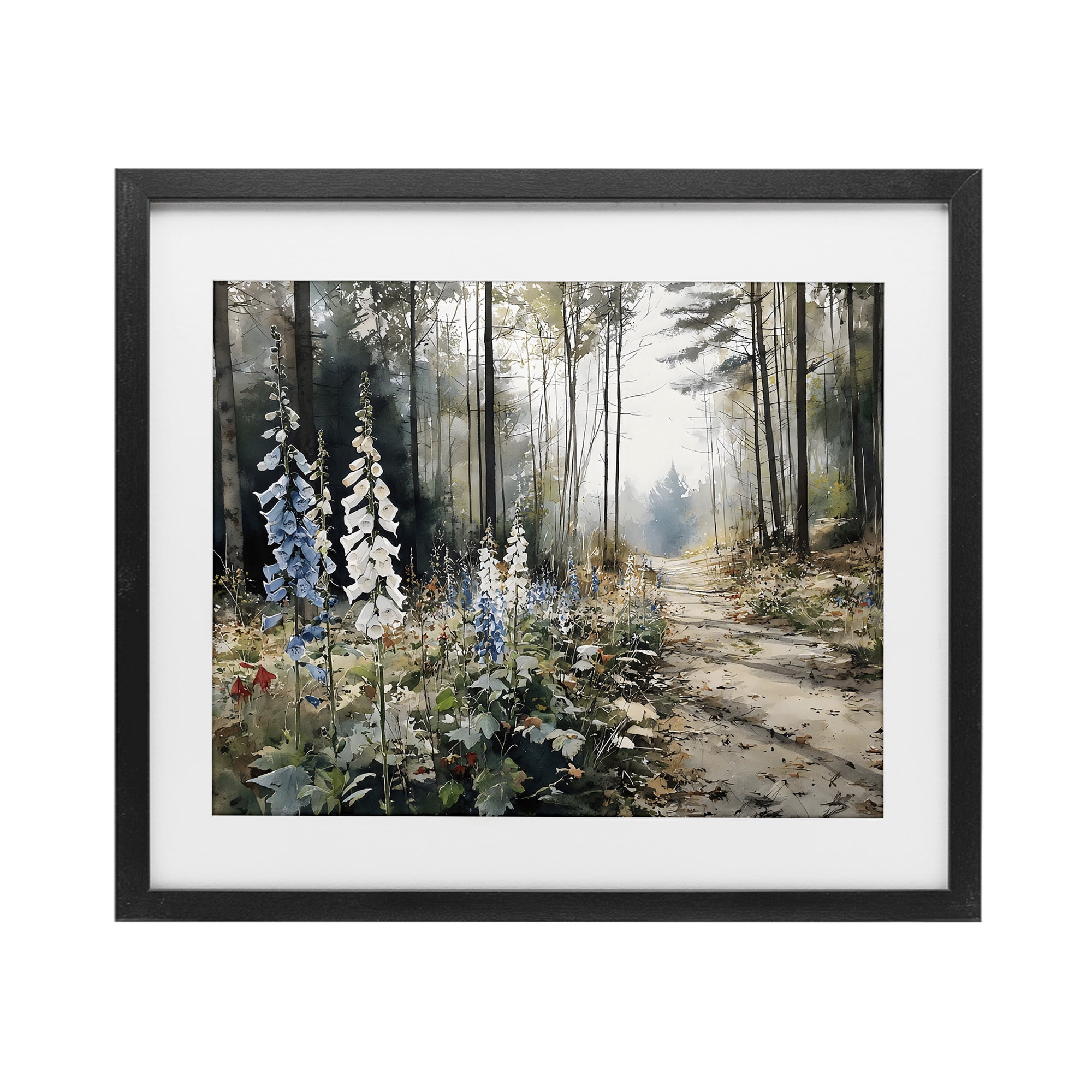 Stupell Industries Foxglove Path Sunlit Woods Black Framed Print Under Glass, design by Franklyn Gregory