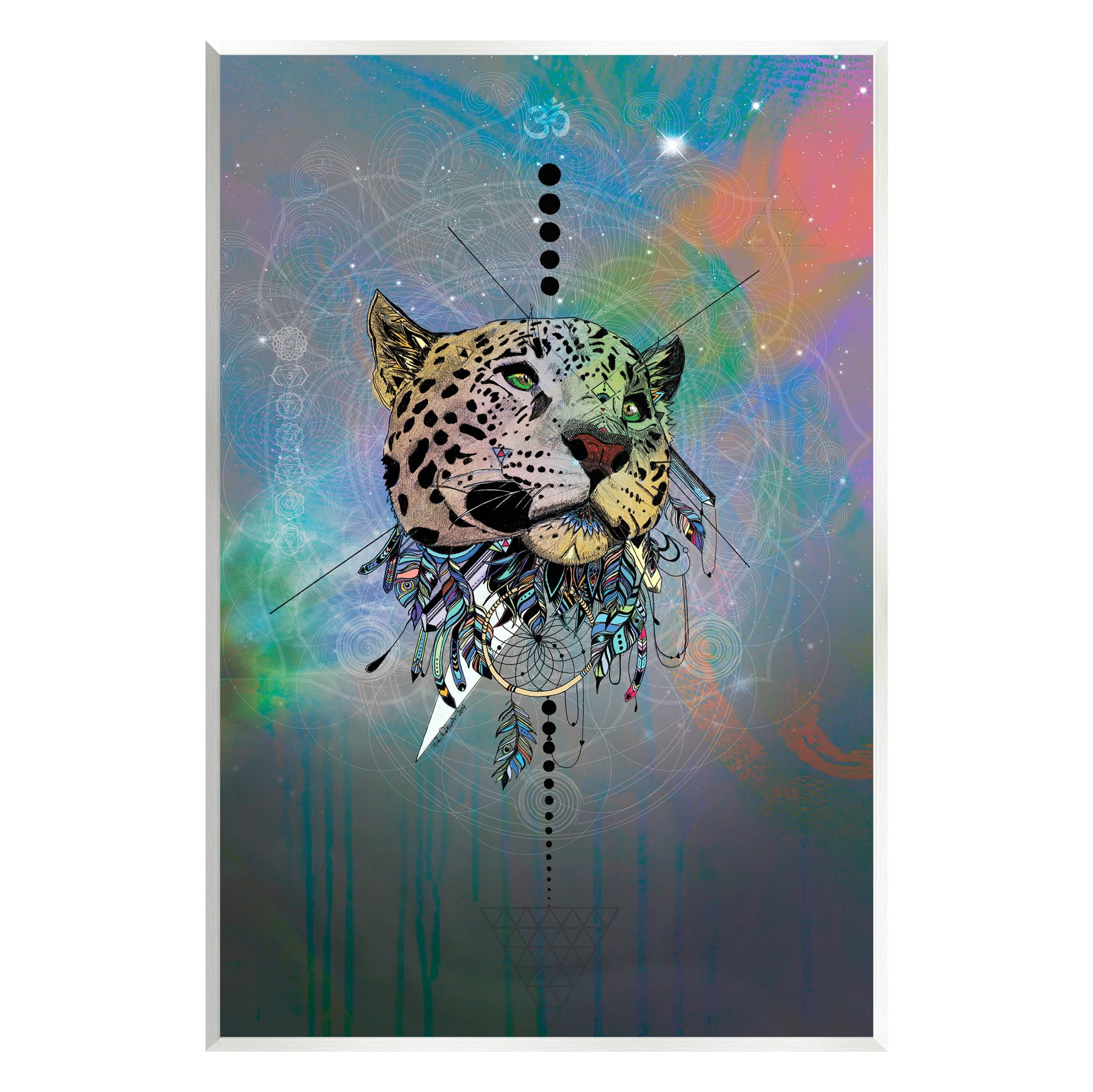Stupell Industries Fractal Dreamcatcher Jaguar Graphic Art Unframed Art Print Wall Art, Design by Karin Roberts
