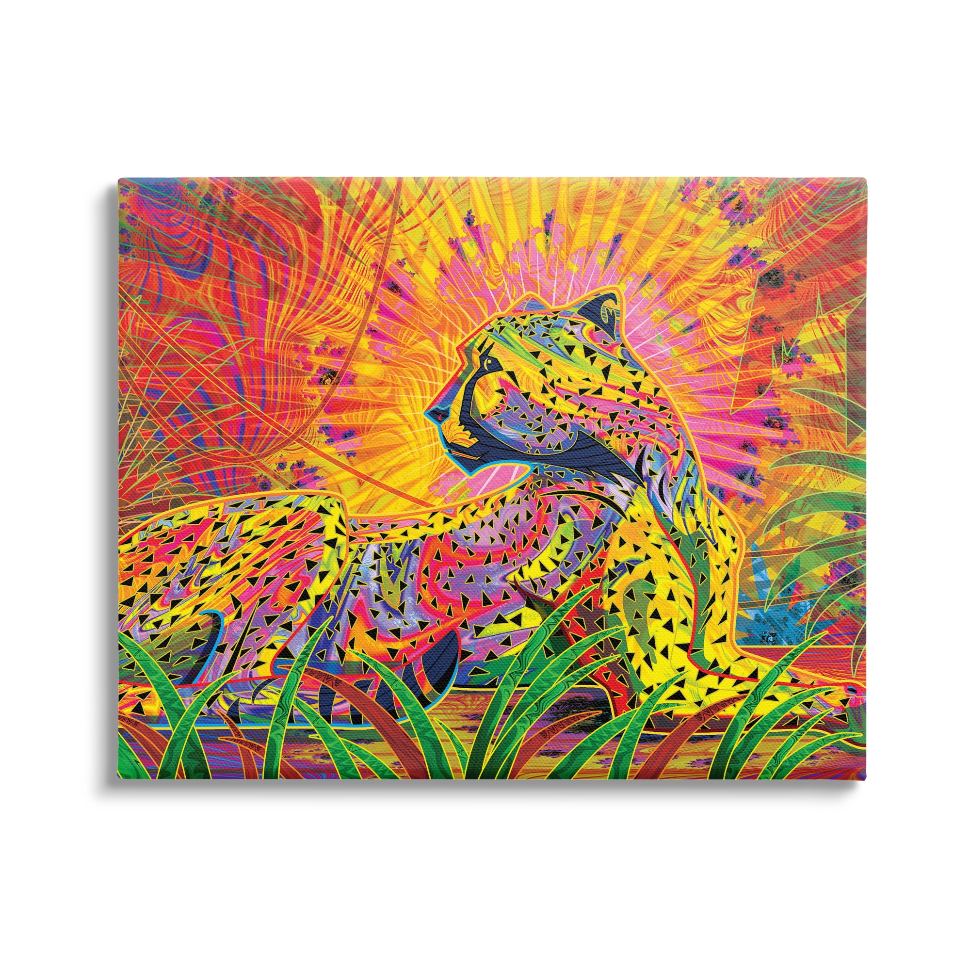 Stupell Industries Fractal Patterned Leopard Animals & Insects Painting Gallery Wrapped Canvas Print Wall Art, 30 x 24
