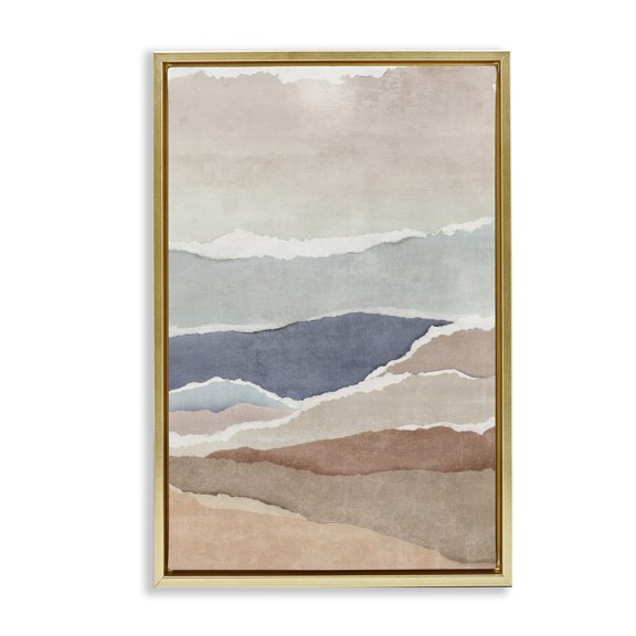 Stupell Industries Fragments Of The Tide Gold Framed Floater Canvas Wall Art design by Emma Peal, 31 x 21