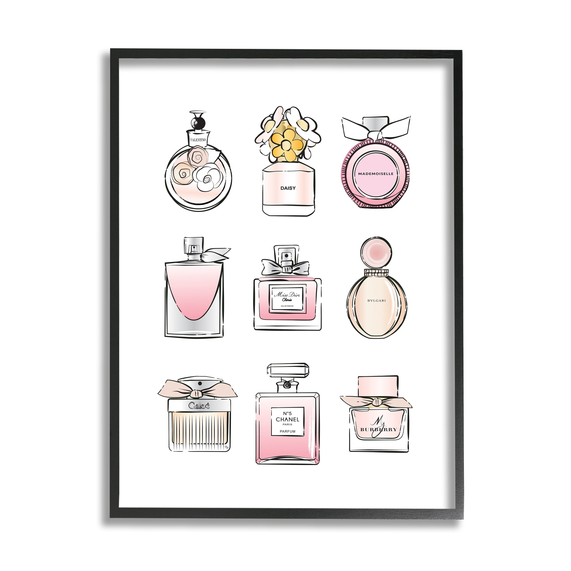 Stupell Industries Fragrance Bottle Glamour Chic Modern Fashion Illustrations, 11 x 14, Designed by Martina Pavlova