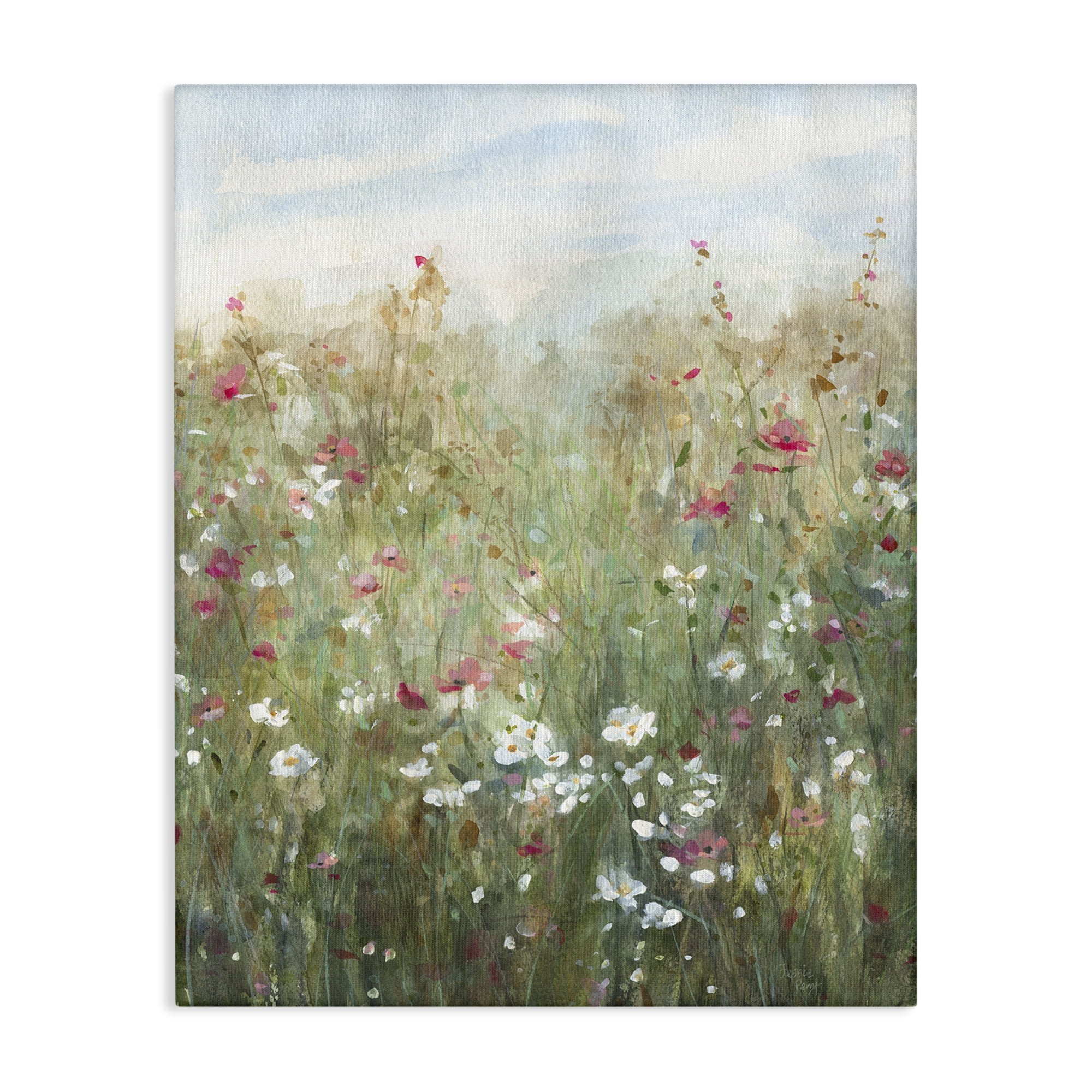 Stupell Industries Fragrant Wildflower Field Landscape & Nature Painting Wrapped Canvas Art Print Wall Art, 30 x 40