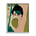 thumbnail image 1 of Stupell Industries Frankenthaler Painter Portrait Abstract Green Shapes Novelty Painting Gray Framed Art Print Wall Art, 16 x 20, 1 of 7