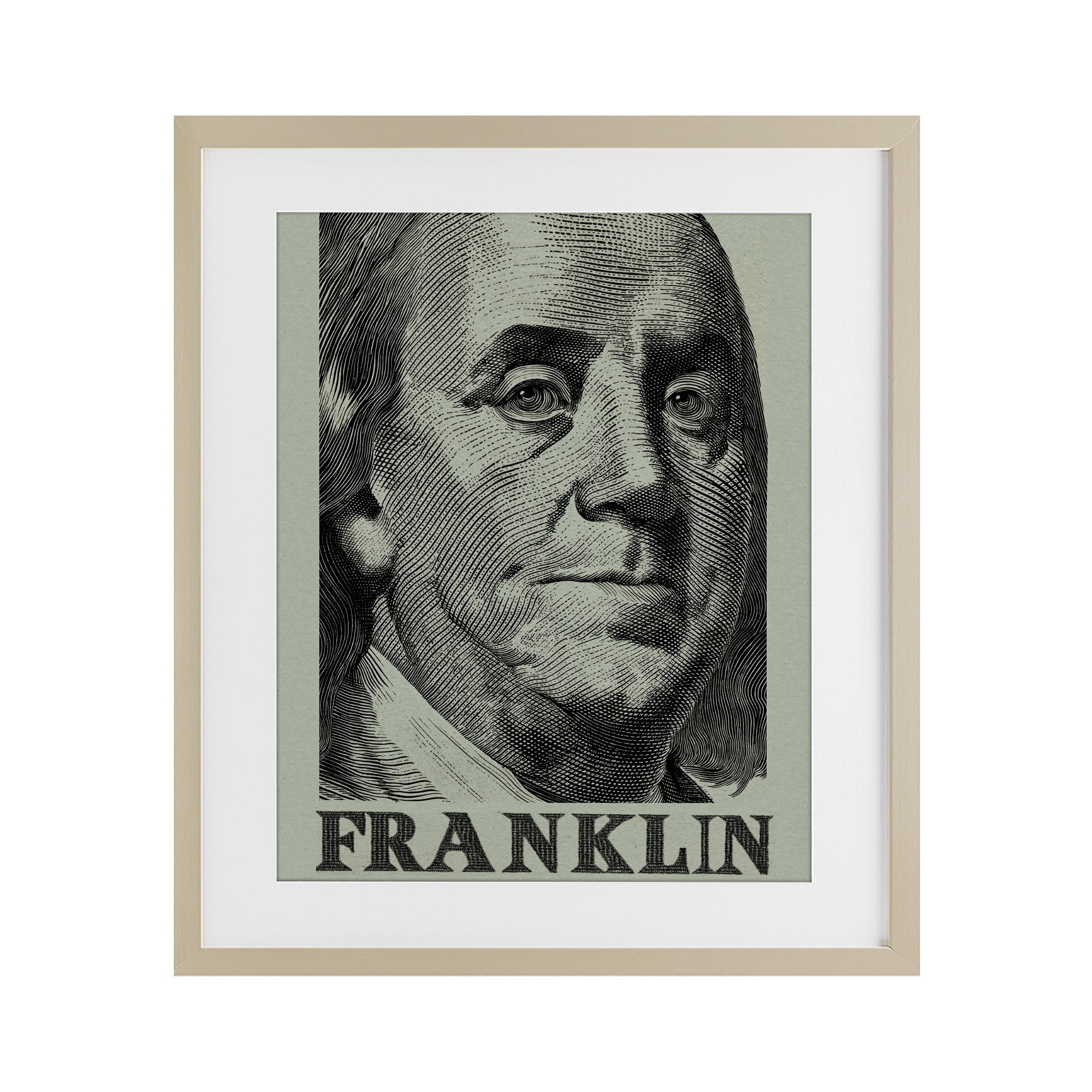 Stupell Industries Franklin's Influence Portrait Birch Framed Print Under Glass, design by Svetlana Aleynikova