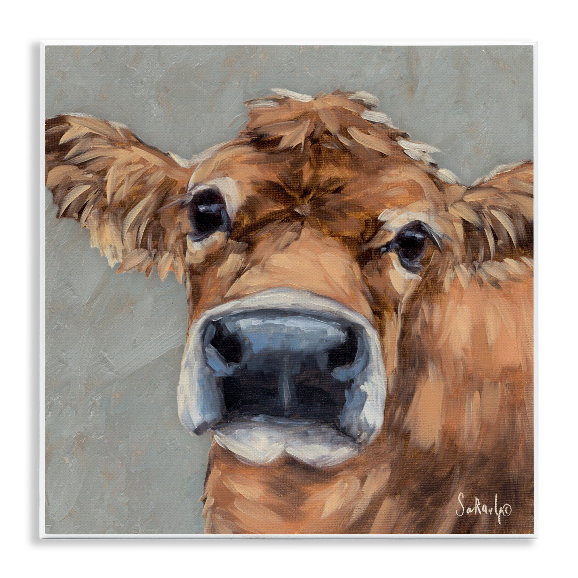 Stupell Industries Freckles The Cow Portrait Wall Plaque Art, design by Sara G. Designs